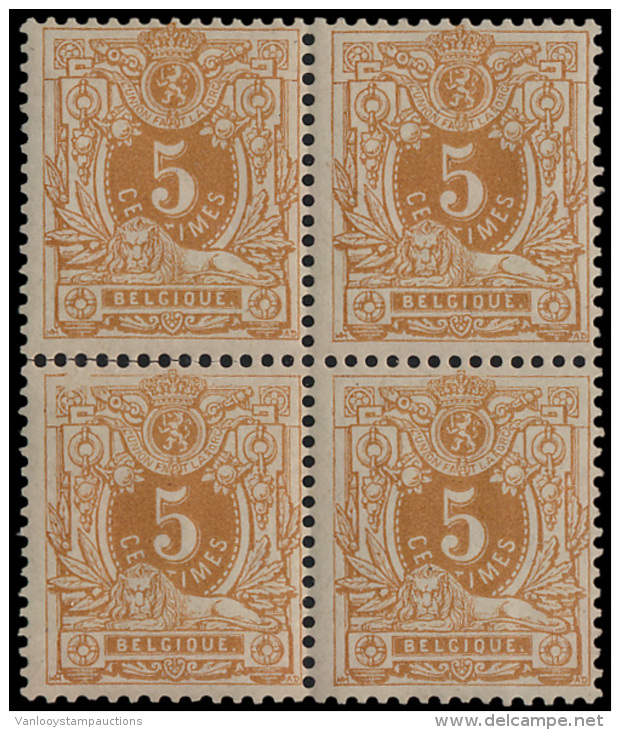 N&deg; 28 B '5c Okerrood, Tanding 14, Op Dun - 1869-1883 Leopold II