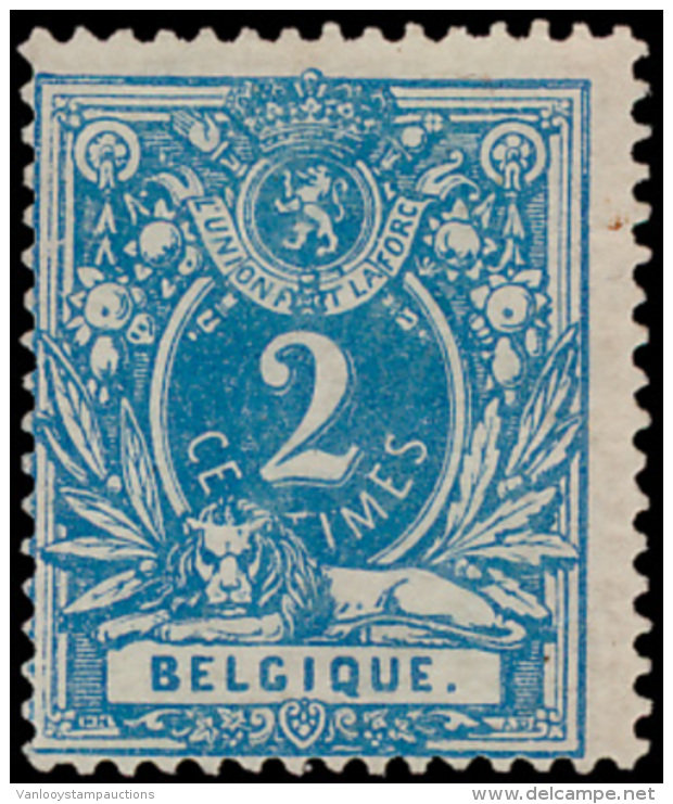 N&deg; 27b '2c Pruisischblauw' Frisse Gom Do - 1869-1883 Leopold II