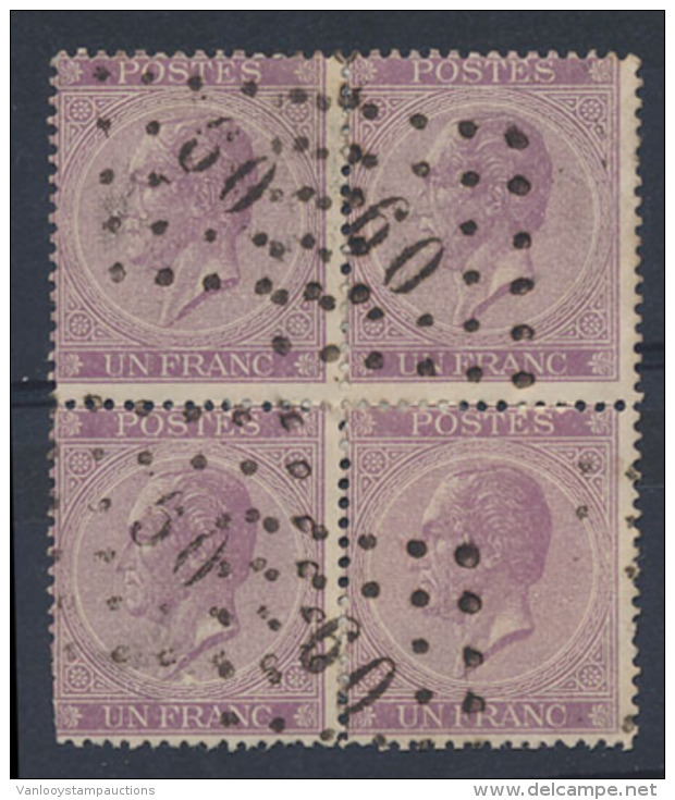 N&deg; 21A "1 F Violet, Tanding 15" (Blok Va - 1865-1866 Profiel Links