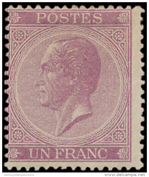 N&deg; 21A '1F Violet, Tanding 15' Hergomd, - 1865-1866 Profil Gauche