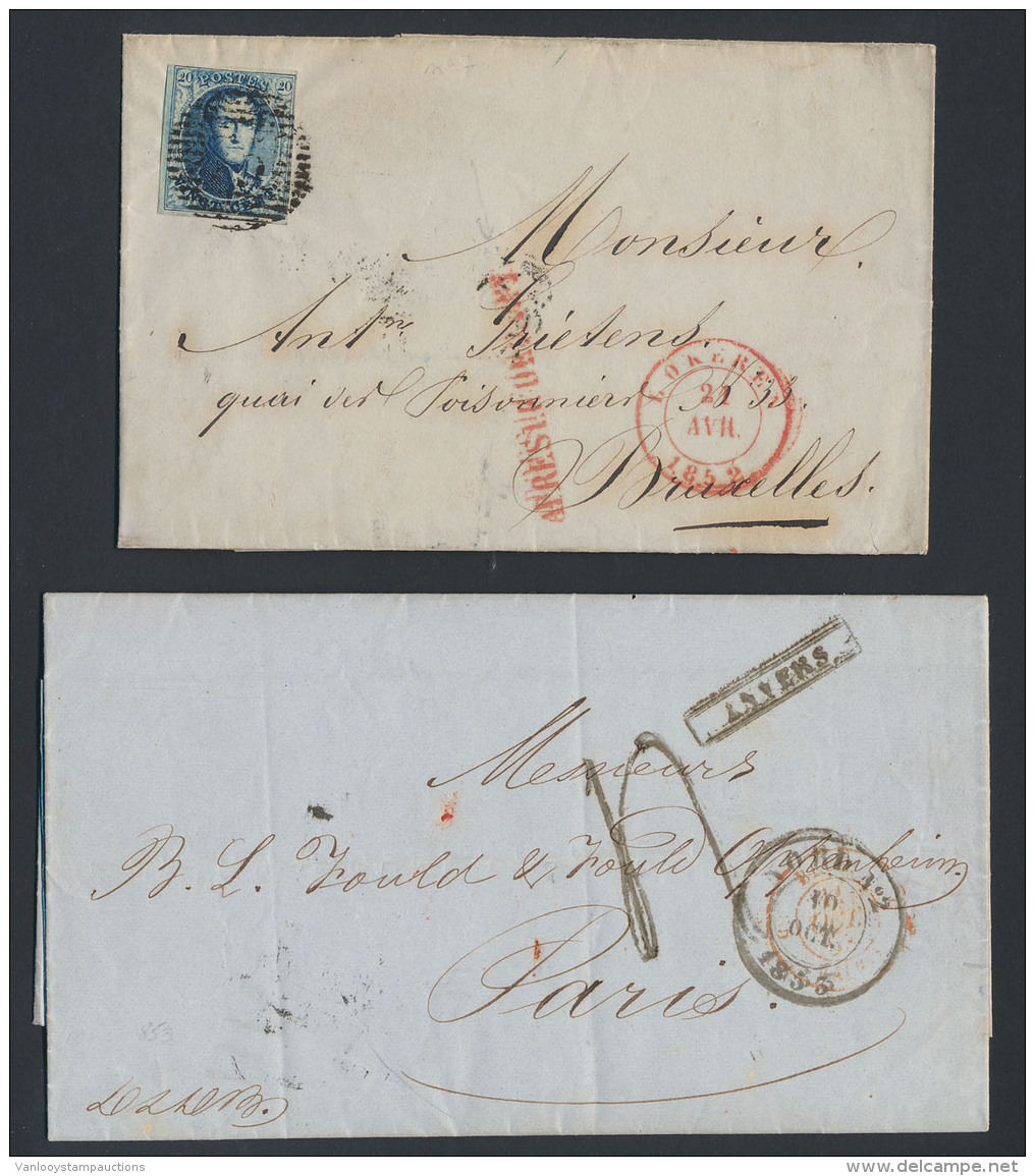 1852/1864, Assortiment Van 10 Brieven, W - 1849-1865 Medaillons (Varia)