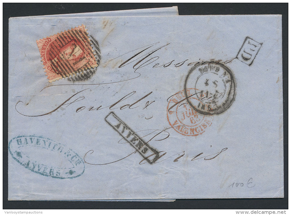 N&deg; 16, Op Brief Via Nord N&deg; 1, Van 11 Ju - 1863-1864 Medaillons (13/16)