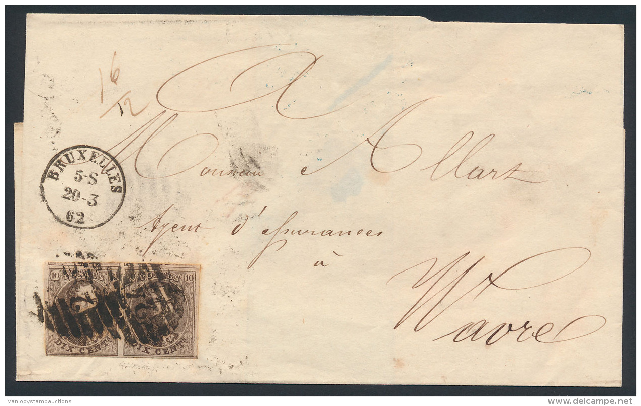 N&deg; 10 (in Paar) Goed Gerand (met 2 Gebur - 1858-1862 Medaillons (9/12)