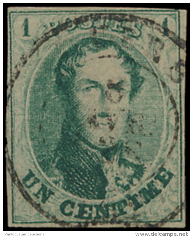 N&deg; 9, Volrandig, Zeer Lichte Centrale Af - 1858-1862 Medaillons (9/12)