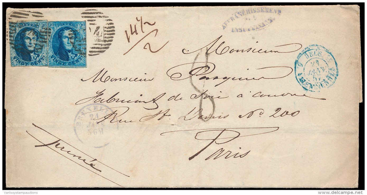 N&deg; 7 (2x) Geraakt, Op Brief Uit P. 24 Br - 1851-1857 Medaillons (6/8)