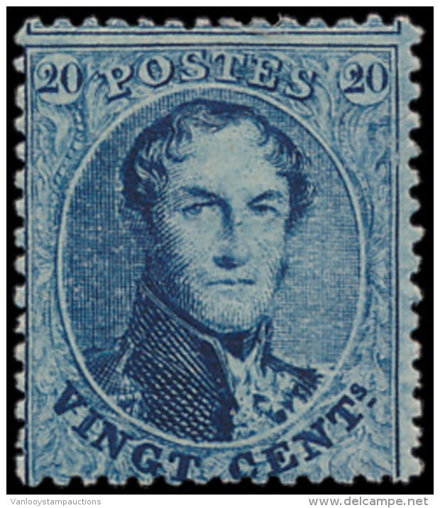 N&deg; 15 B '20c Blauw Tanding 14 1/2' Perfe - 1849-1865 Medaillons (Varia)