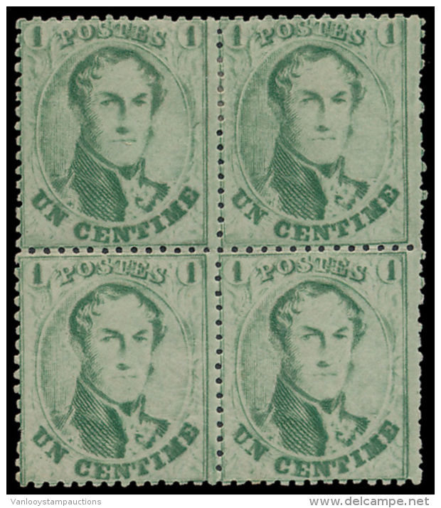 N&deg; 13 Bb '1c Olieachtig Groen' (Blok Van - 1849-1865 Medaillons (Varia)