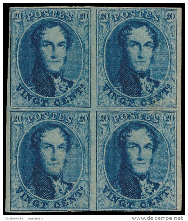 N&deg; 11 '20c Blauw' (Blok Van 4) Alle Zege - 1849-1865 Medaillons (Varia)