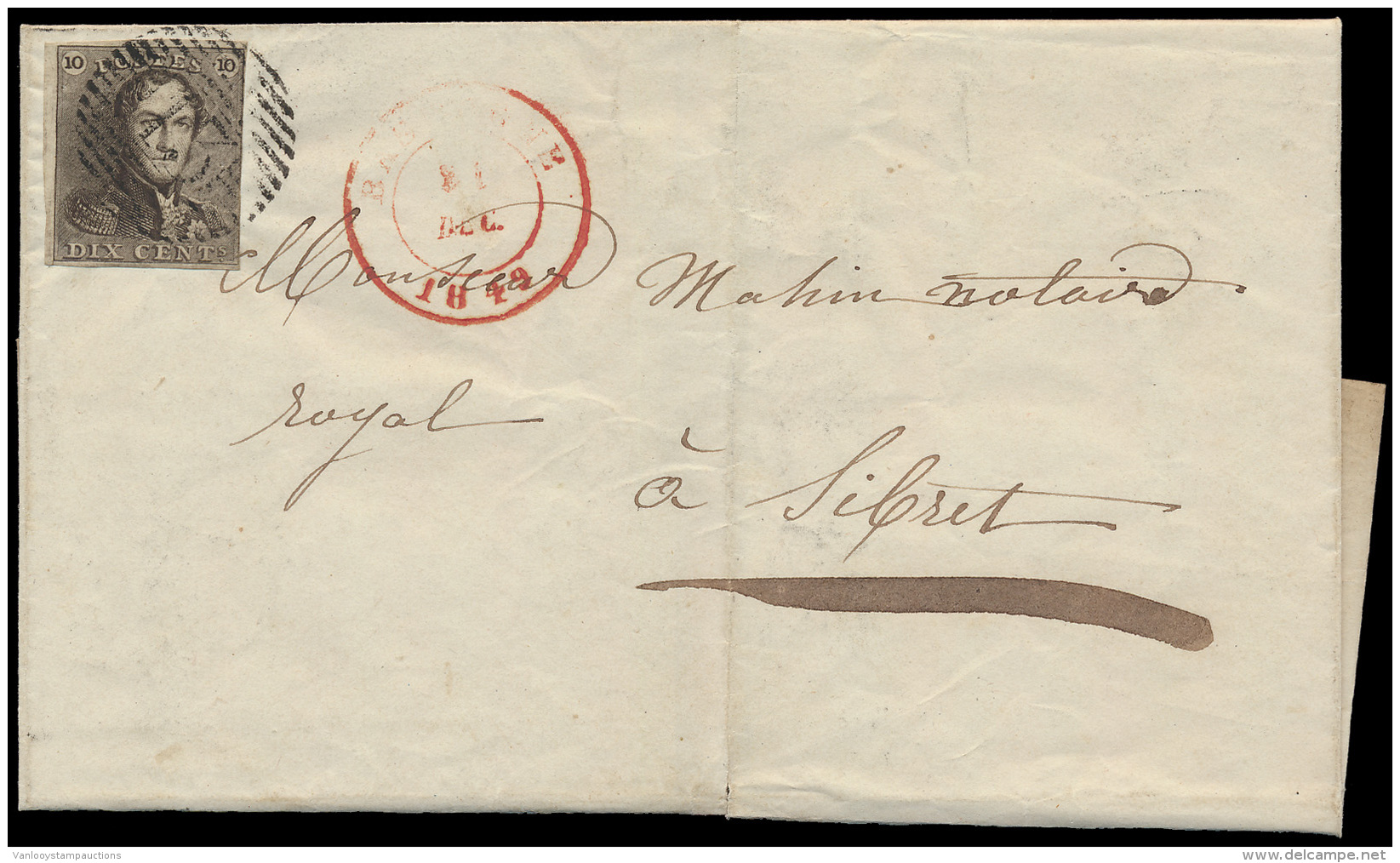 N&deg; 1, 3 Brede Randen (rechts Nipt Geraak - 1849 Epauletten