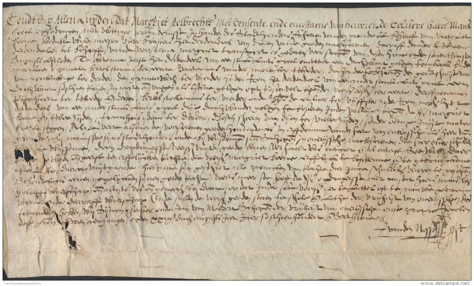 1376, Mechelse Schepenbrief Op Perkament - Andere & Zonder Classificatie