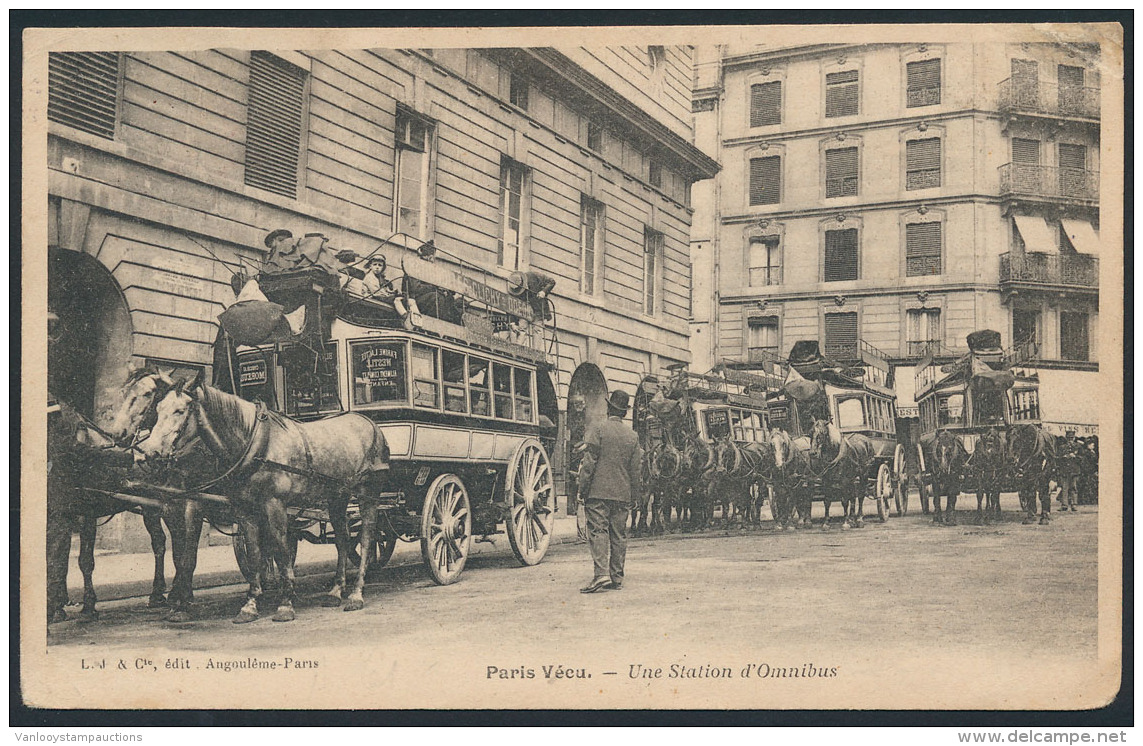 Paris V&eacute;cu 'une Station D'omnibus' (1 St - Andere & Zonder Classificatie