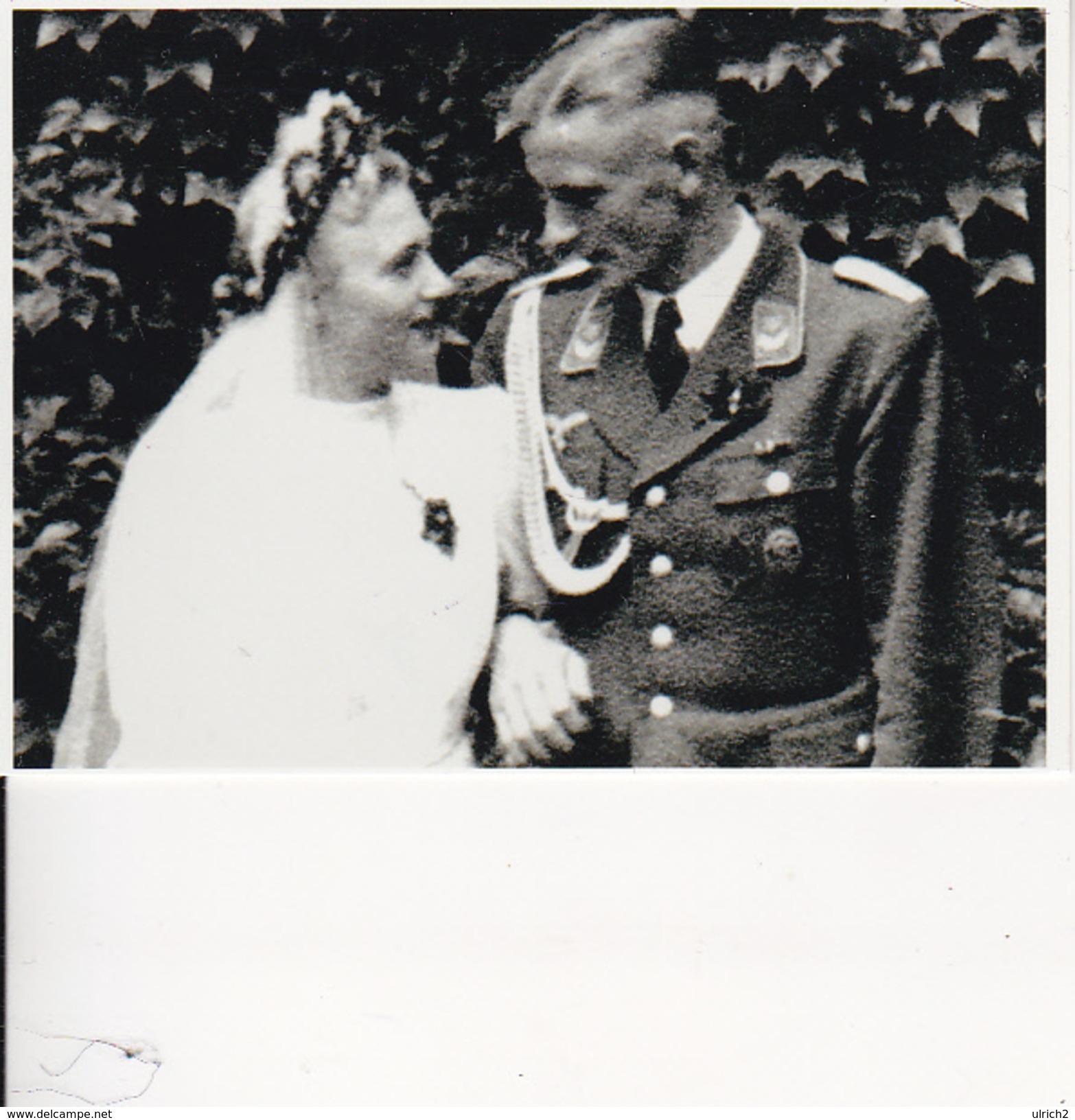 Foto Deutscher Soldat Mit Braut - Hochzeit - 2. WK - 9*7cm - Repro (29202) - Sonstige & Ohne Zuordnung