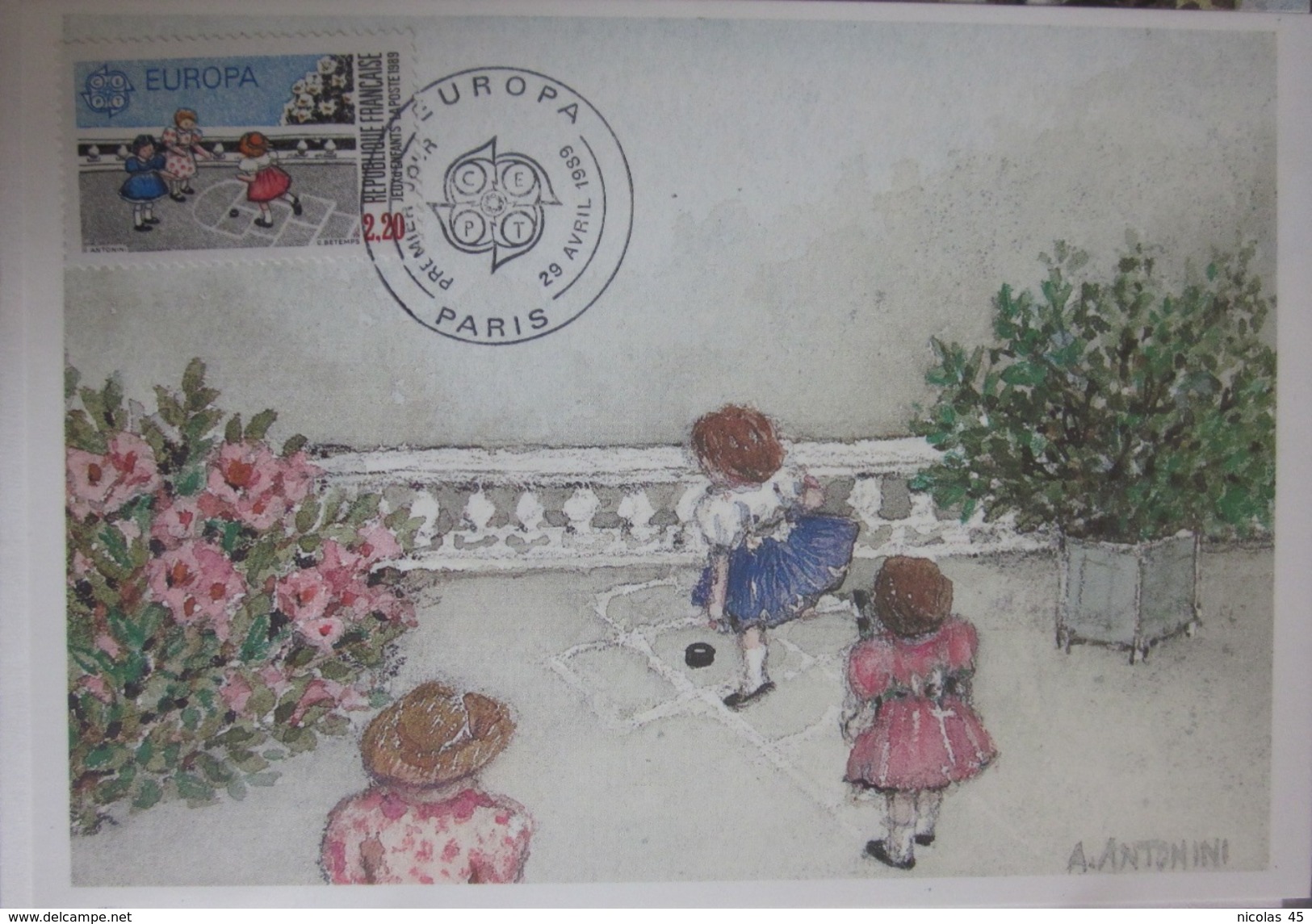 Carte Postale - FDC -Europa - 1989 - YT 2584 - Strasbourg - Marelle - Antonini - 1980-1989