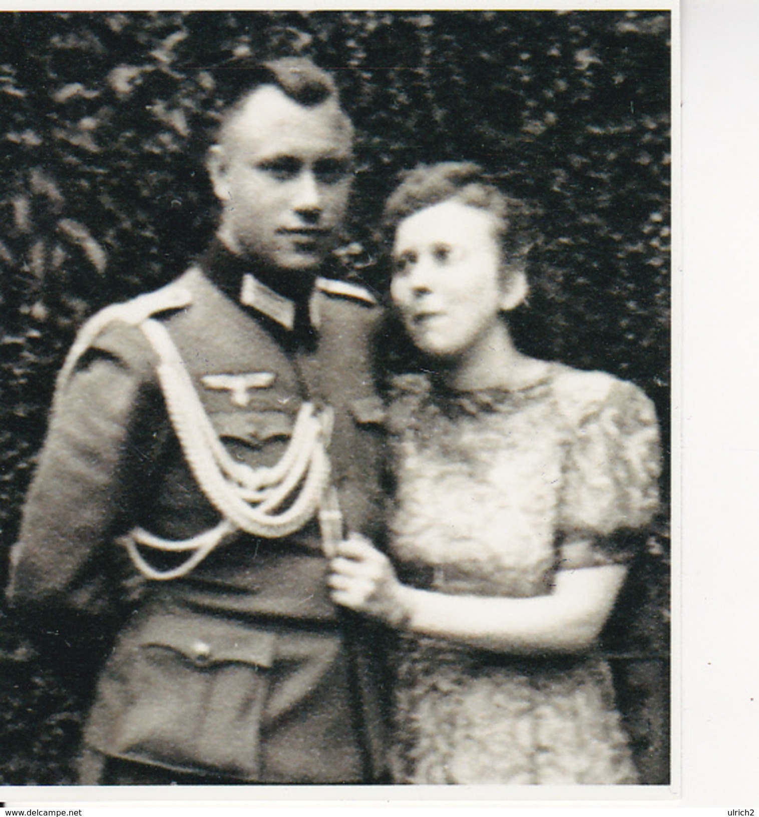 Foto Deutscher Soldat Mit Frau - 2. WK - 9*8cm - Repro (29213) - Sonstige & Ohne Zuordnung