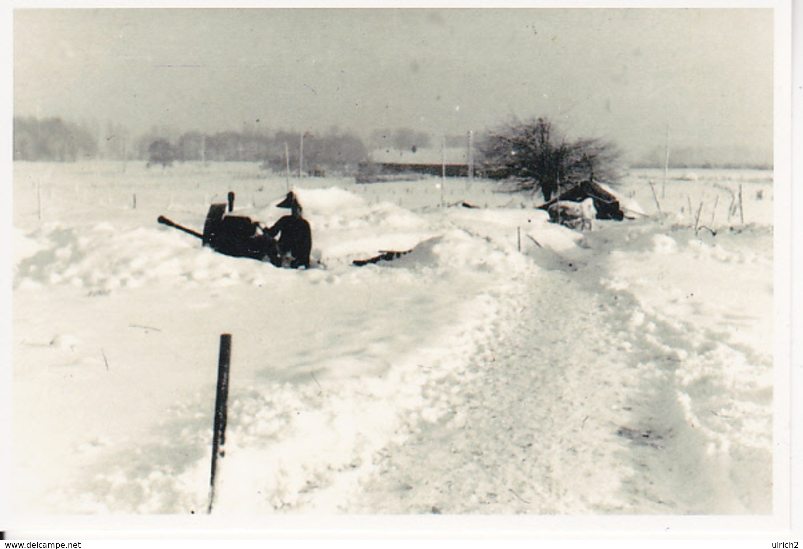 Foto Flakstellung Im Winter - 2. WK - 9*5cm - Repro (29216) - Sonstige & Ohne Zuordnung