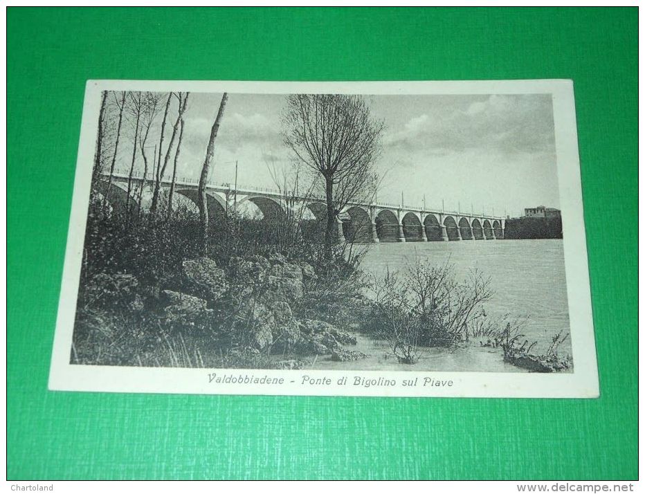 Cartolina Valdobbiadene - Ponte Di Bigolino Sul Piave 1924 - Treviso