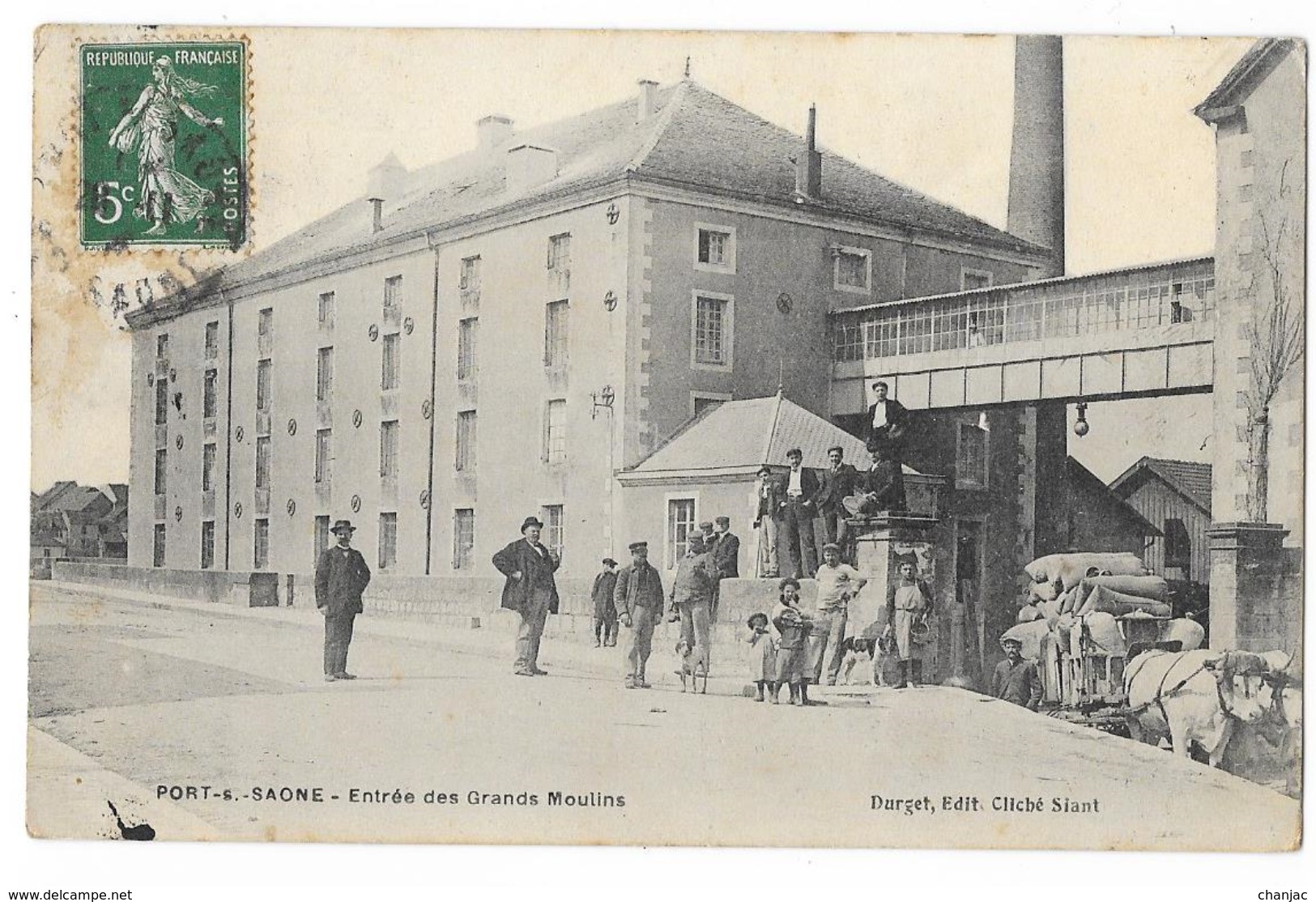 Cpa: 70 PORT SUR SAONE (ar. Vesoul) Entrée Des Grands Moulins (attelage De Boeufs) - Otros & Sin Clasificación