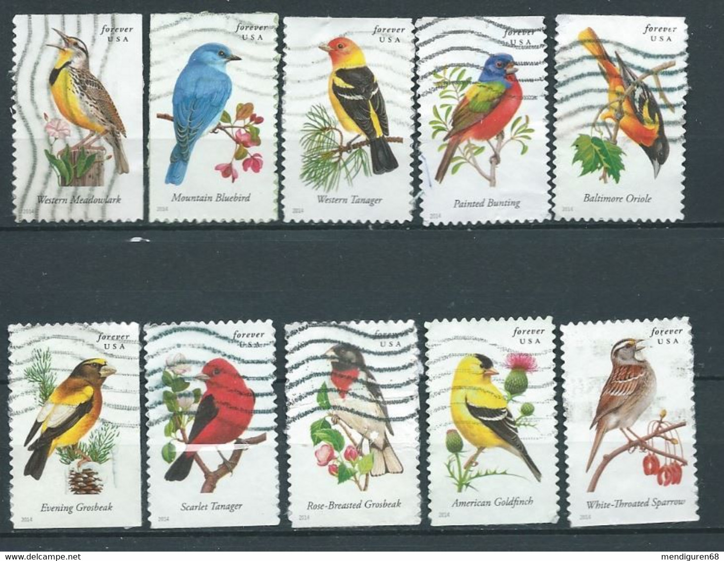 VERINIGTE STAATEN ETATS UNIS USA 2014 SONGBIRDS SET 10v. USED SC 4882-91 YT 4695-704 MI 5068-77 SG 5496-505 - Usados