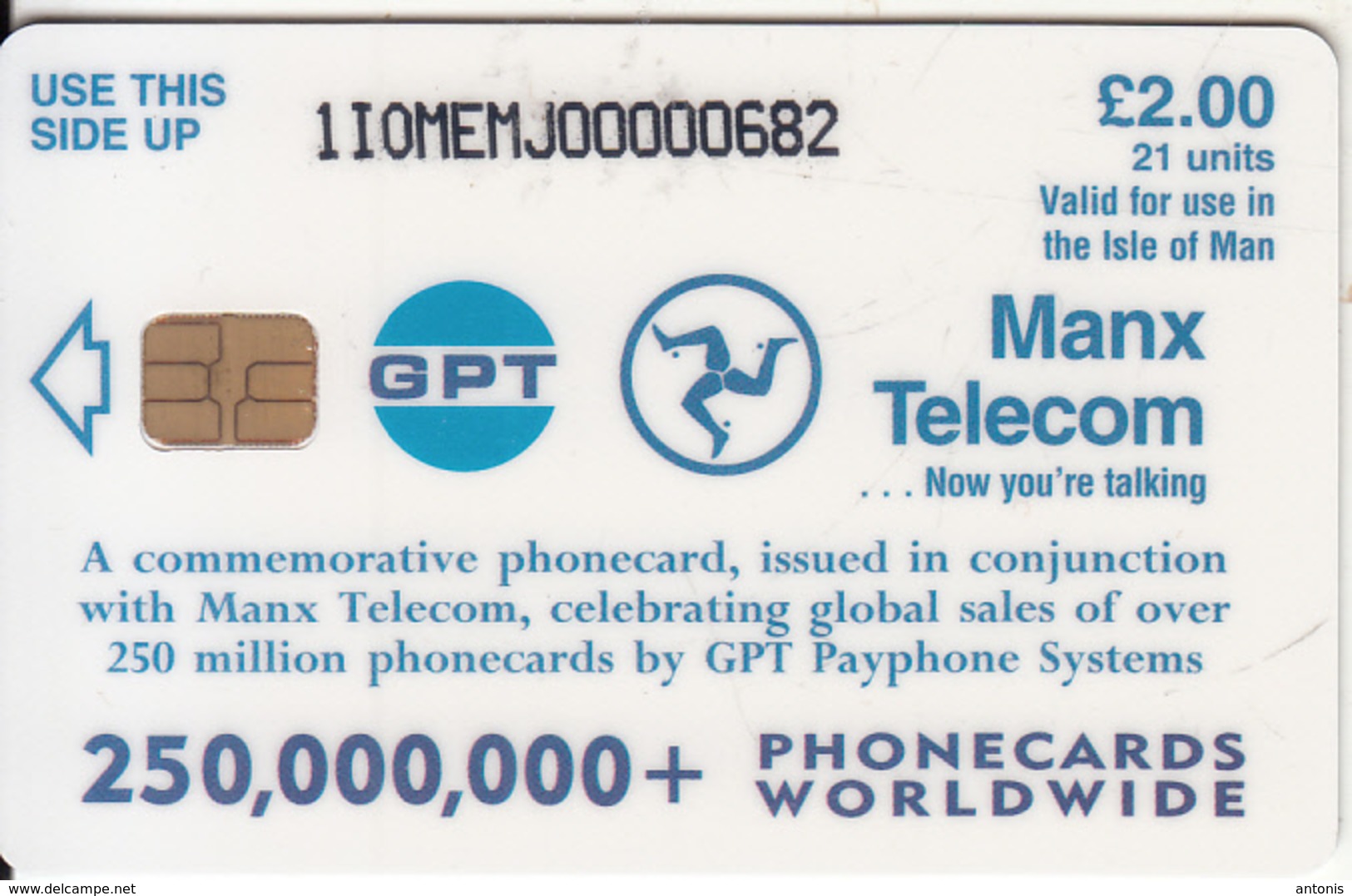 ISLE OF MAN(chip) - 250000000+ Phonecards Worldwide, Tirage 10000, Mint - Isle Of Man