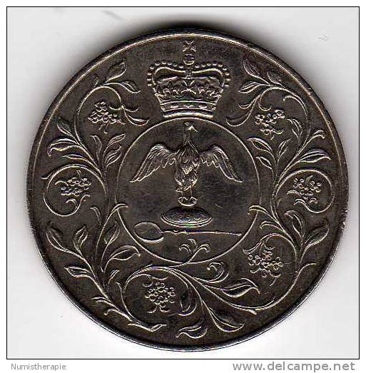 GB UK : 25 New Pence 1977 : Reine QEII 25 Ans Depuis 1952 : Cheval - 25 New Pence