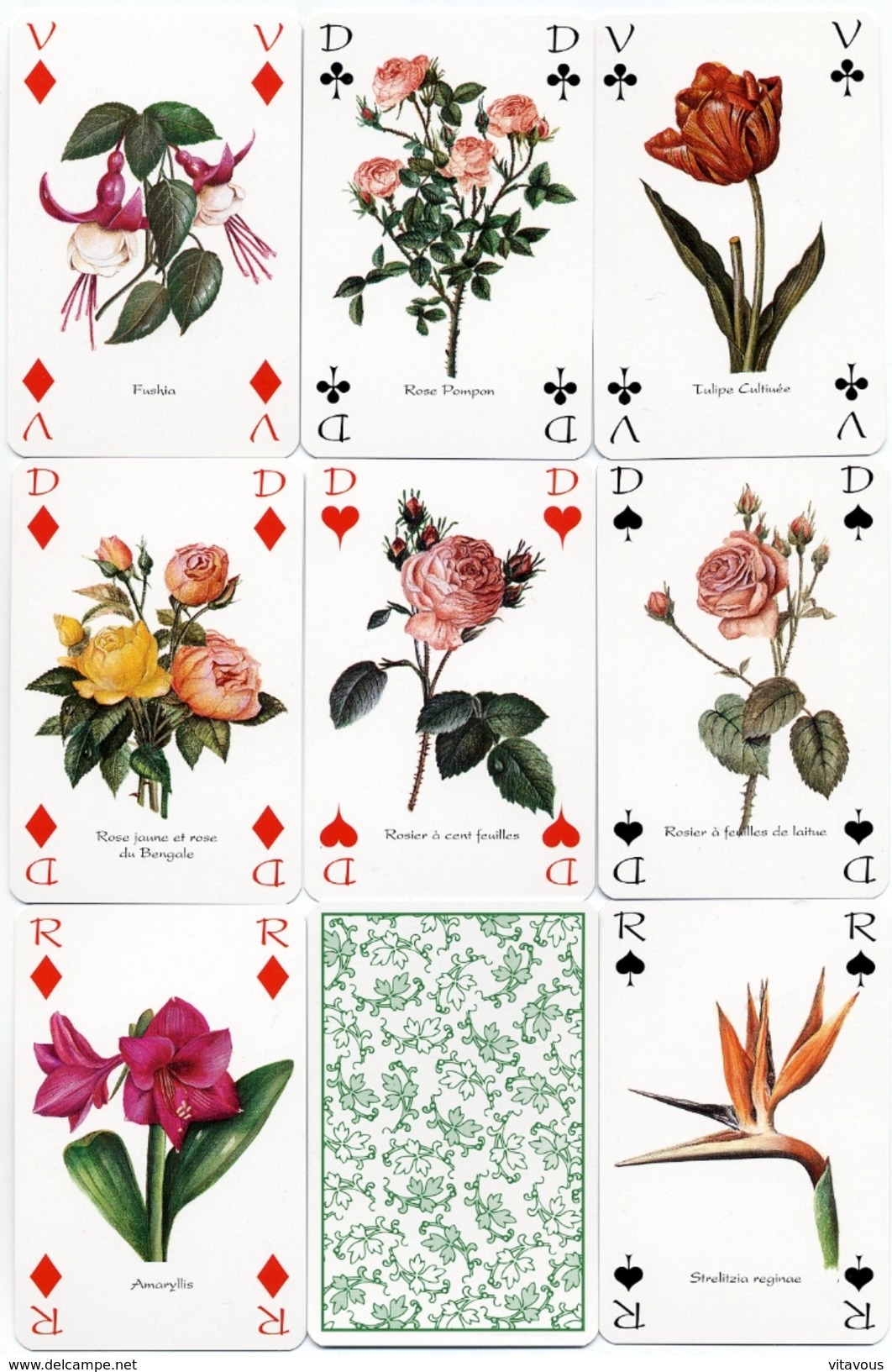 Jeu De 54 Cartes Fleur Fleurs Flower - Playing Cards - 54 Kaarten