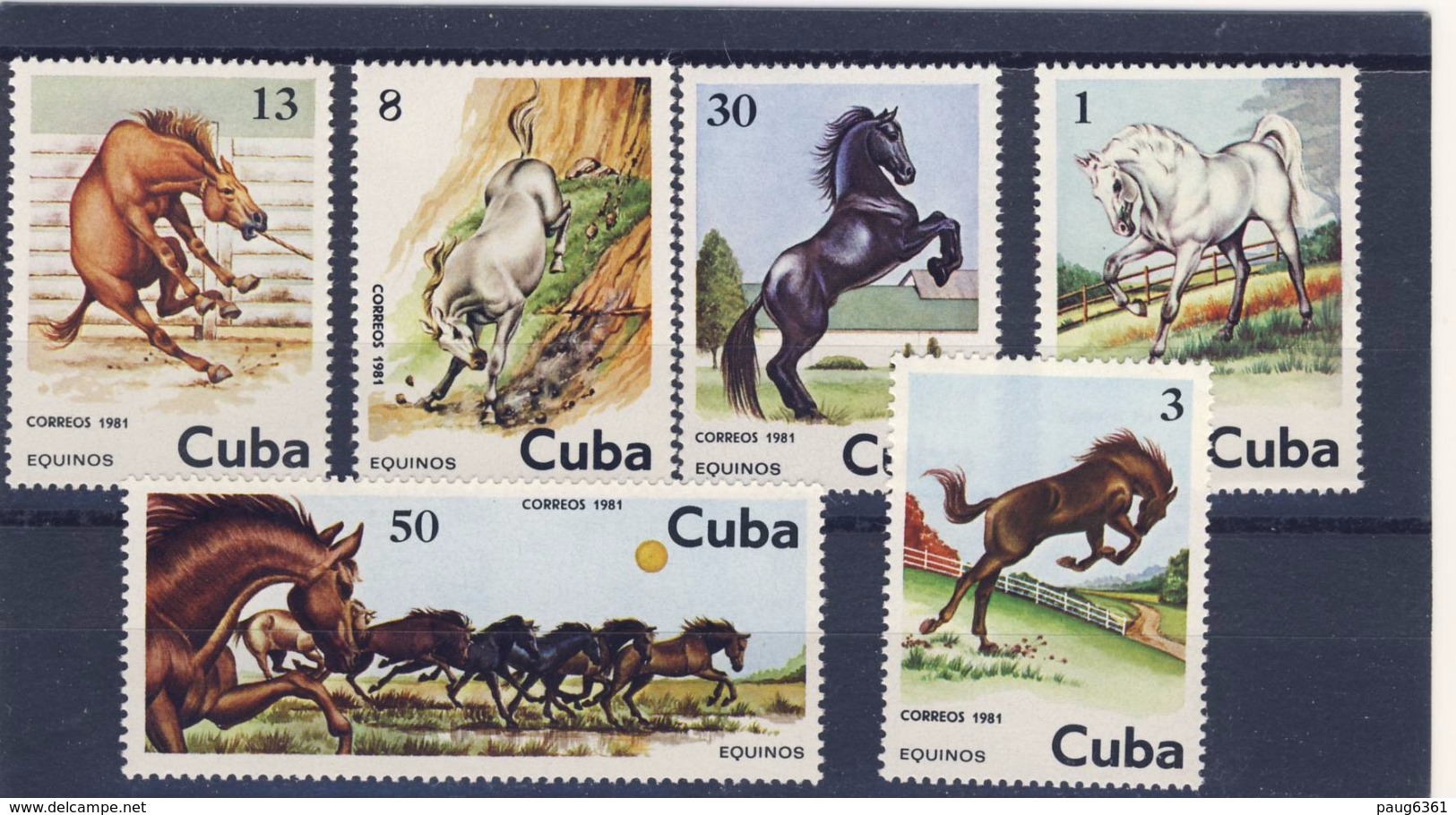 CUBA 1981 CHEVAUX  YVERT N°2289/94 NEUF MNH** - Caballos