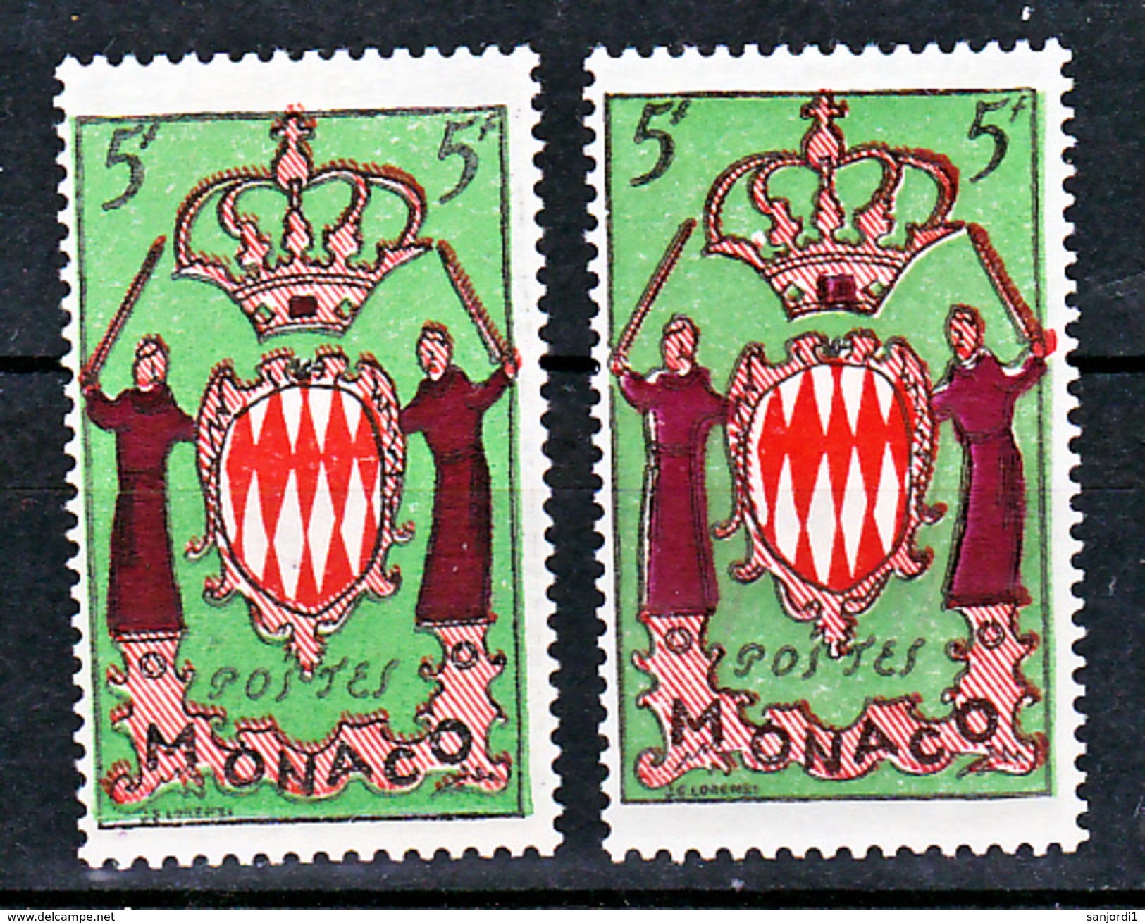 Monaco  411 Variété Impression Grasse Noir Et Décalée Gris Neuf ** TB  MNH Sin Charnela - Variétés