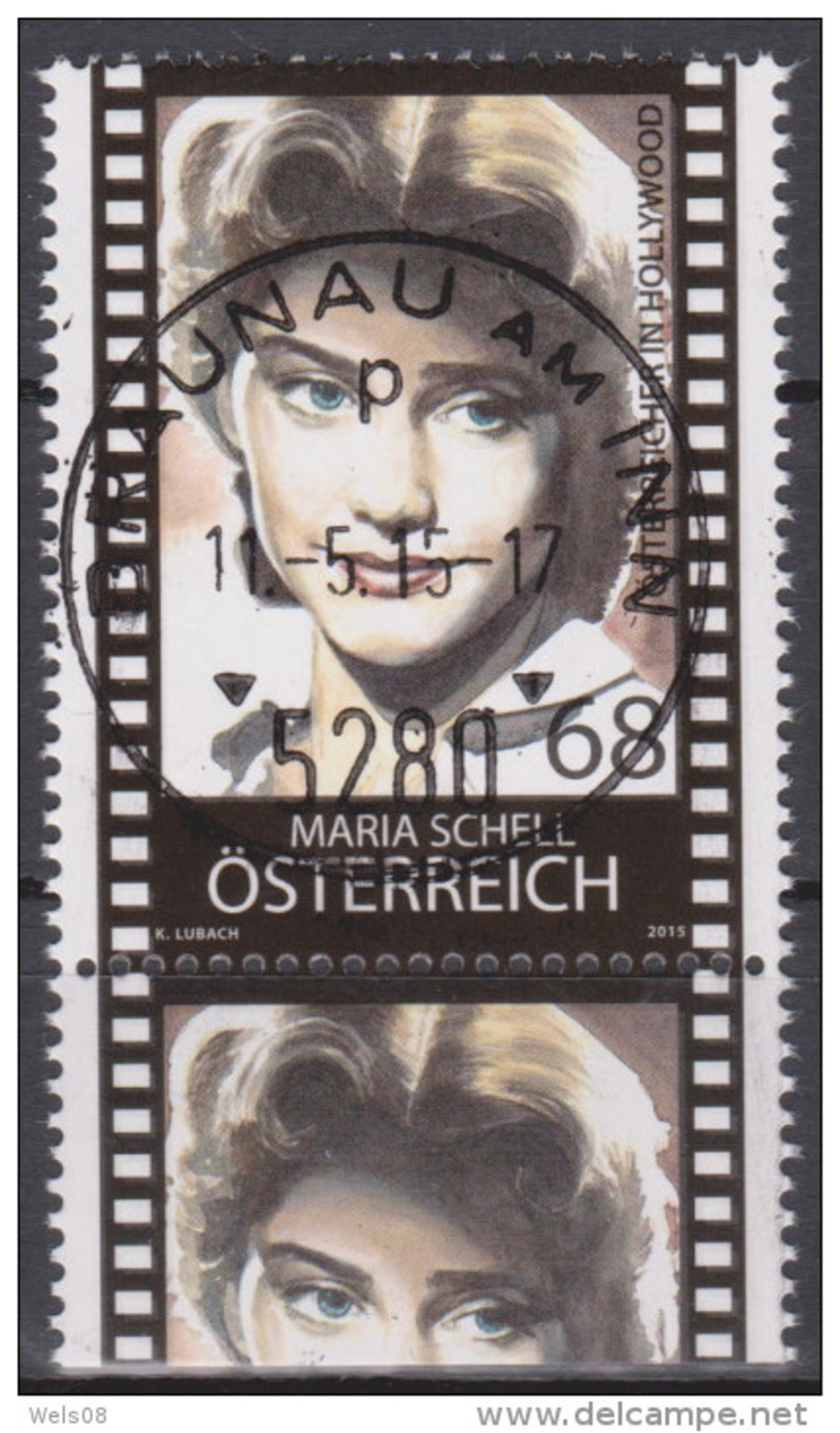 Österreich 2015:  "Maria Schell"   Gestempelt (siehe Foto/Scan) - Gebraucht