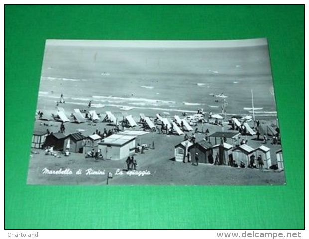 Cartolina Marebello Di Rimini - La Spiaggia 1958 - Rimini