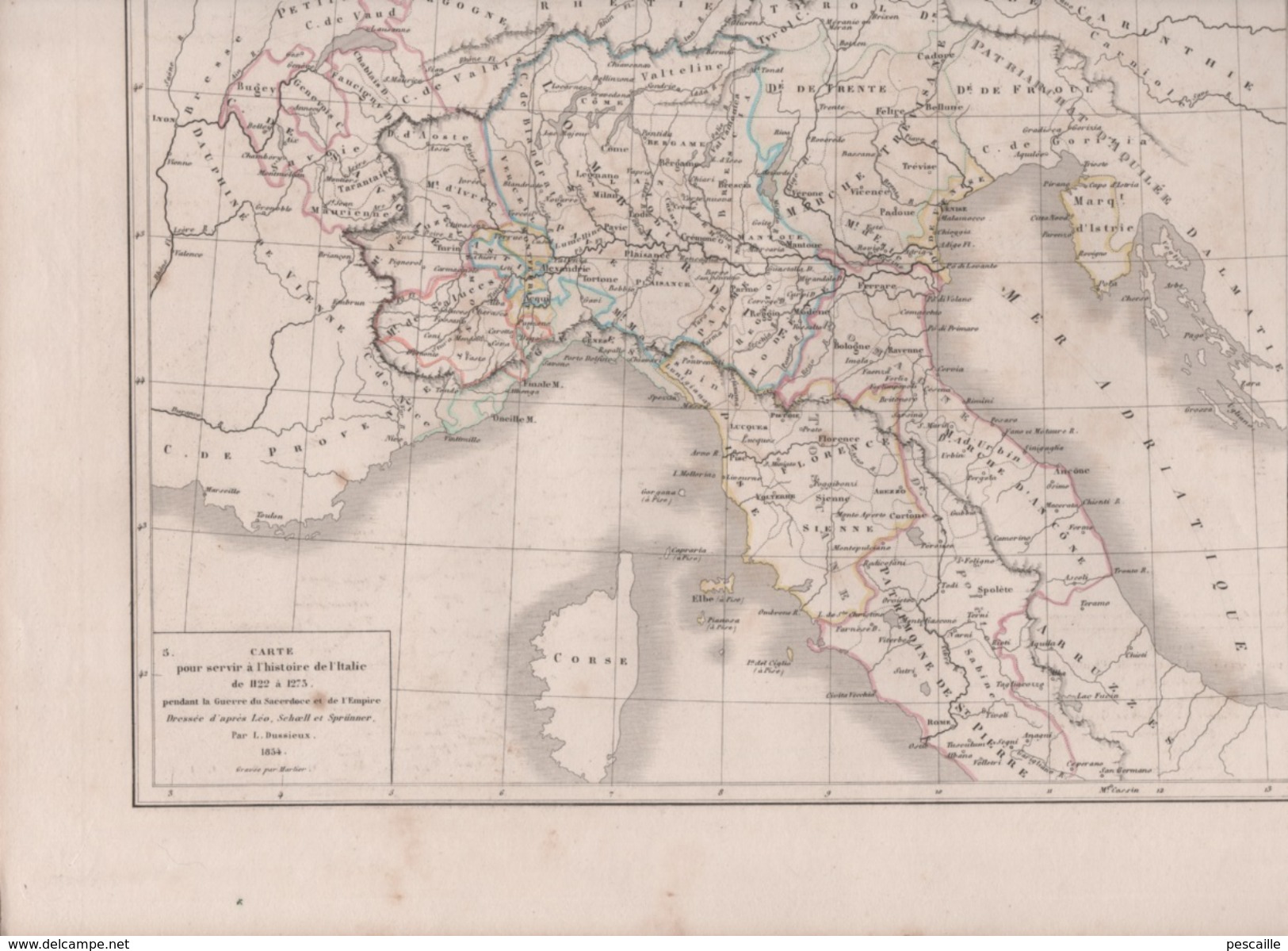 CARTES POUR SERVIR HISTOIRE D'ITALIE De 814 à 1122 GUERRE DES INVESTITURES / 1122 à 1273 GUERRE DU SACERDOCE ET D EMPIRE - Carte Geographique