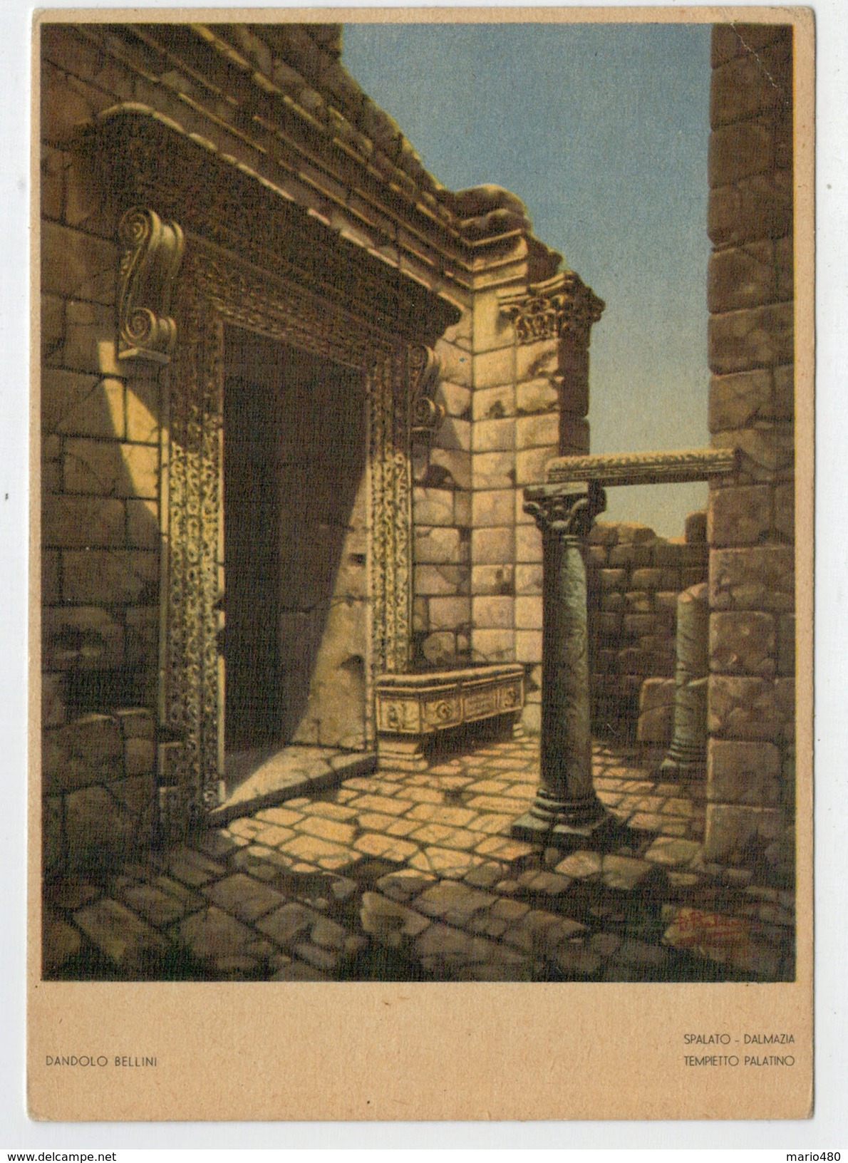 DANDALO  BELLINI    SPALATO--DALMAZIA     TEMPIETTO  PALATINO   2 SCAN      (VIAGGIATA) - Altri & Non Classificati