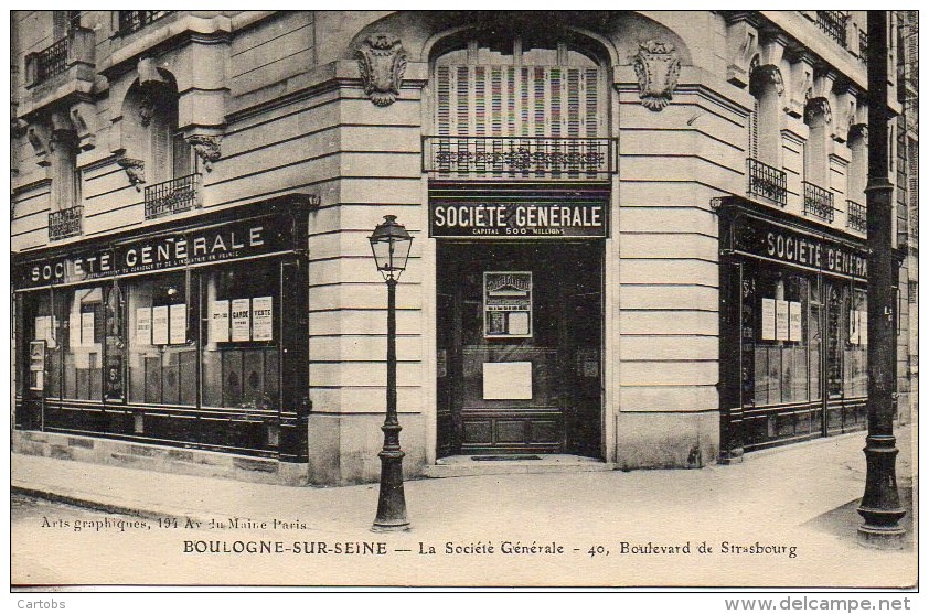 92 BOULOGNE-sur-SEINE  La Société Générale 46 Bd De Strasbourg - Boulogne Billancourt