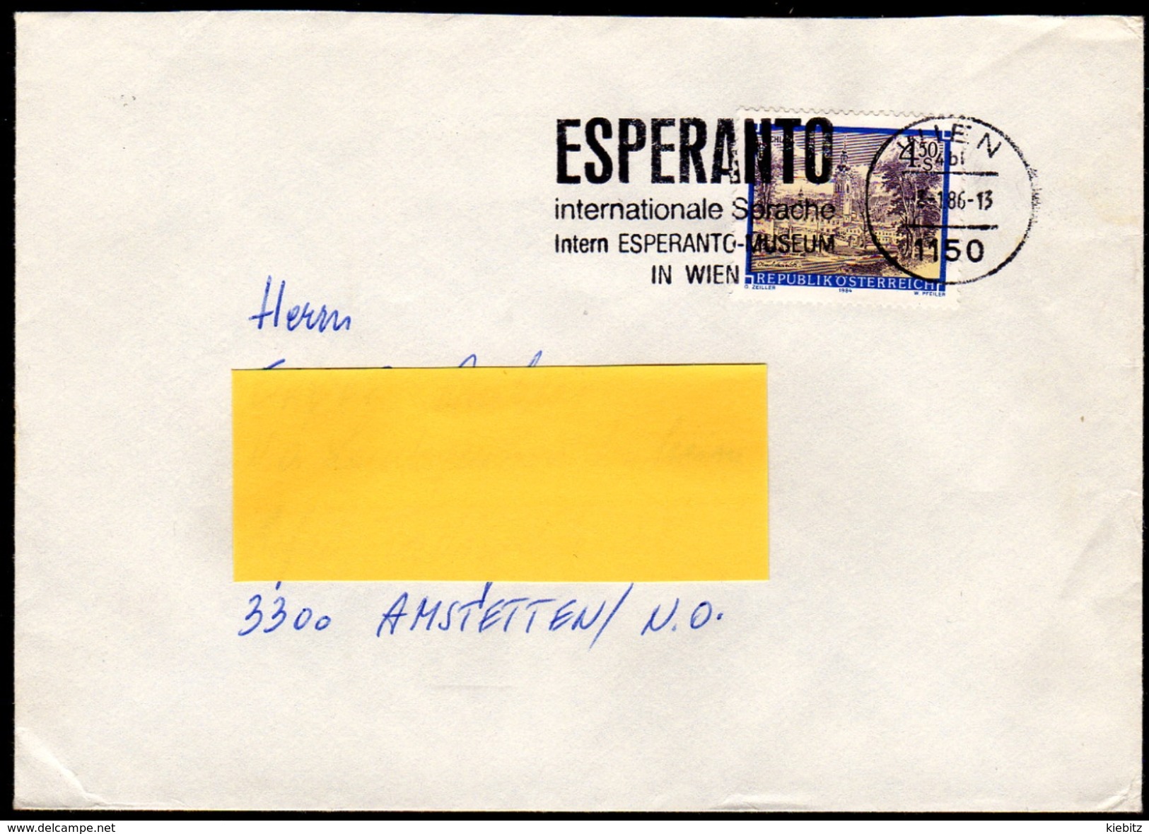 ÖSTERREICH 1986 - Esperanto - Sonderstempel Beleg - Esperanto