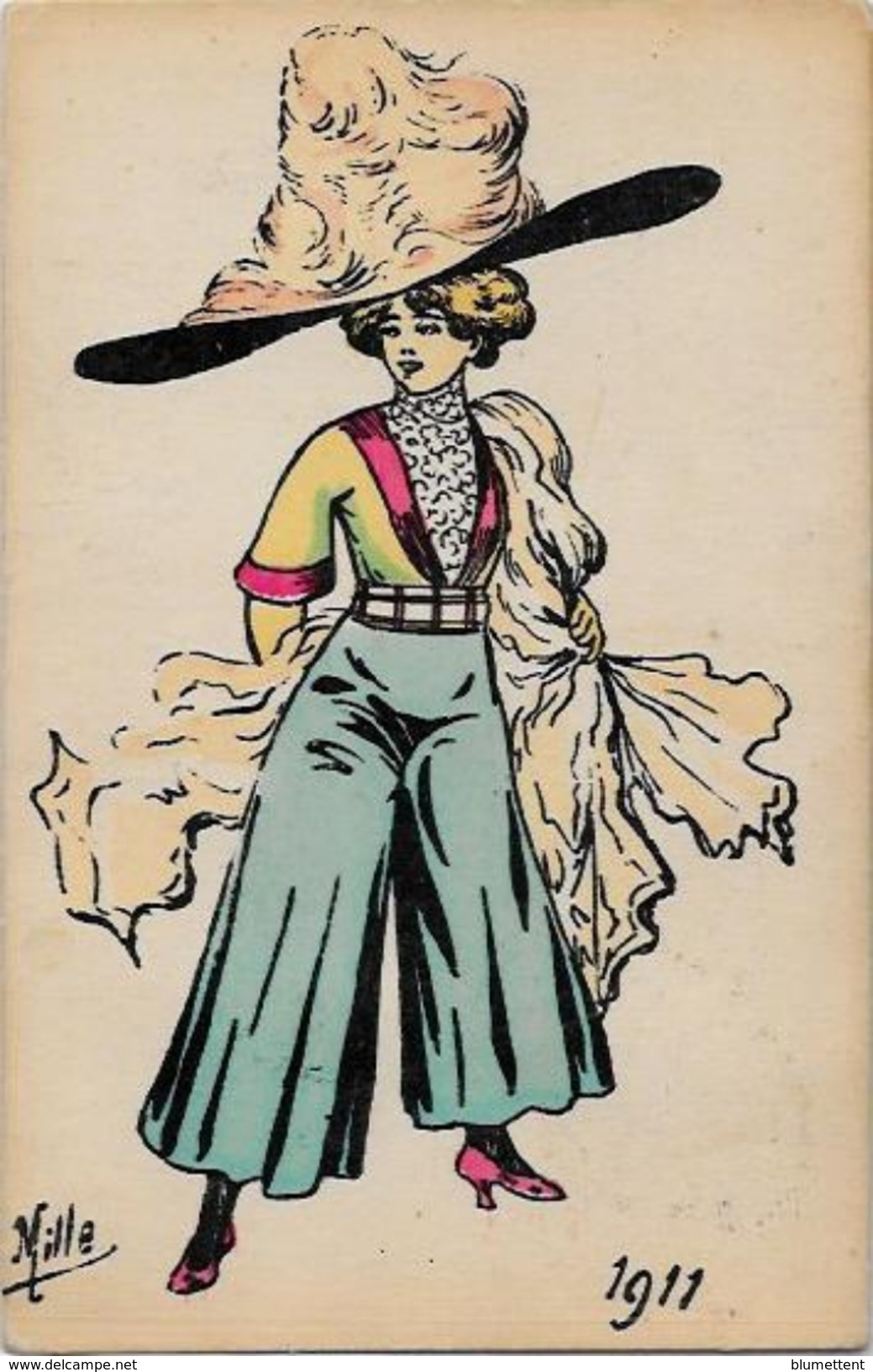 CPA Mille Femme Girl Woman Mode Chapeau Non Circulé Art Nouveau - Mille