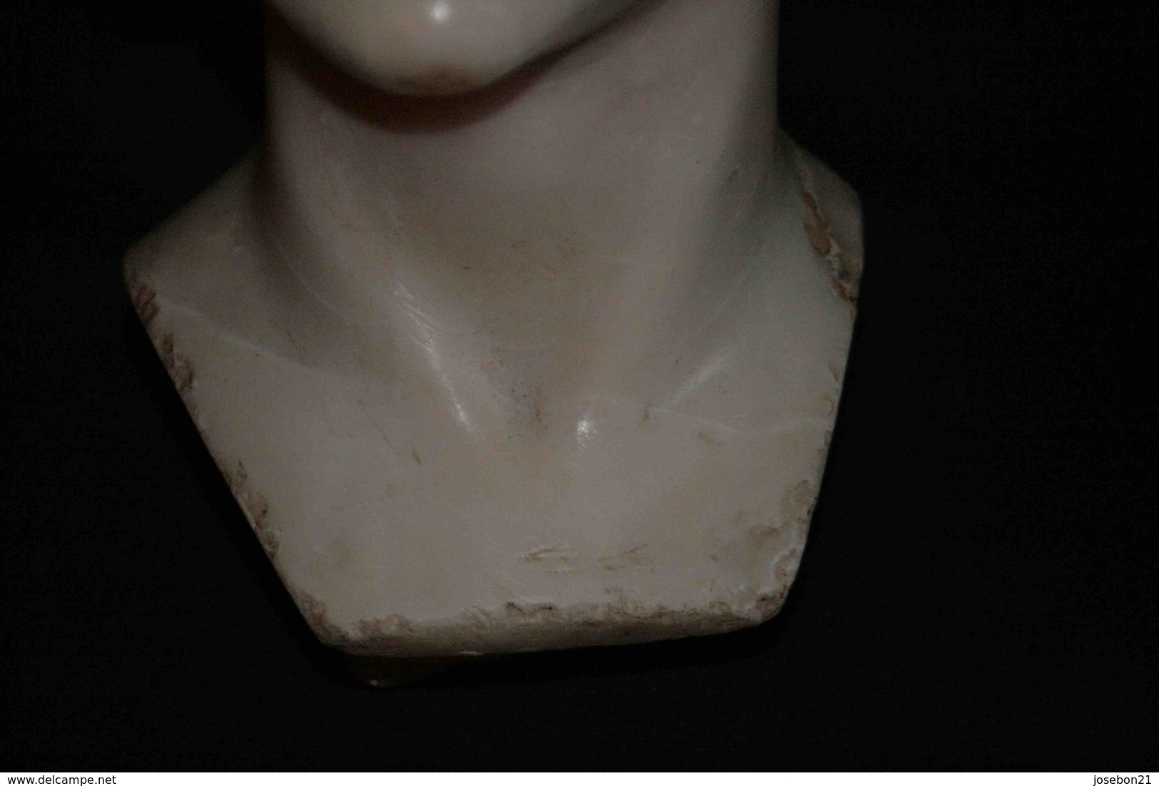 ancienne statue de tête de femme au foulard art nouveau marbre sculpté fin XIX ème