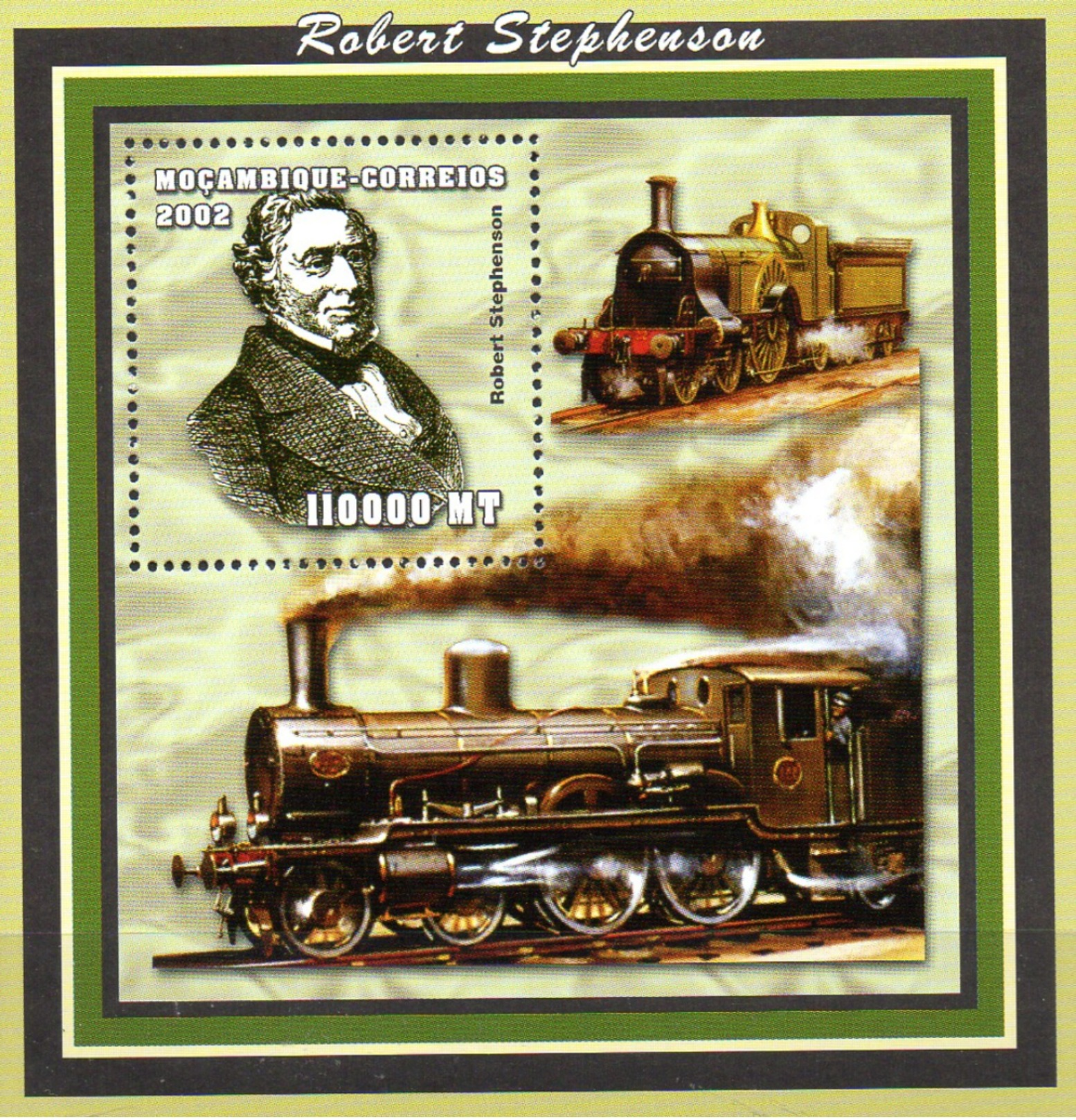 Mocambique  Block 1  Stephenson Dampflokomotive  ** / MNH - Treni