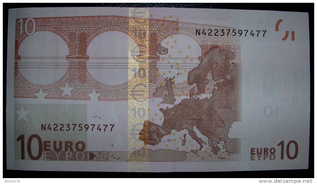 10 EURO F014F3 Austria Serie N Perfect UNC - 10 Euro