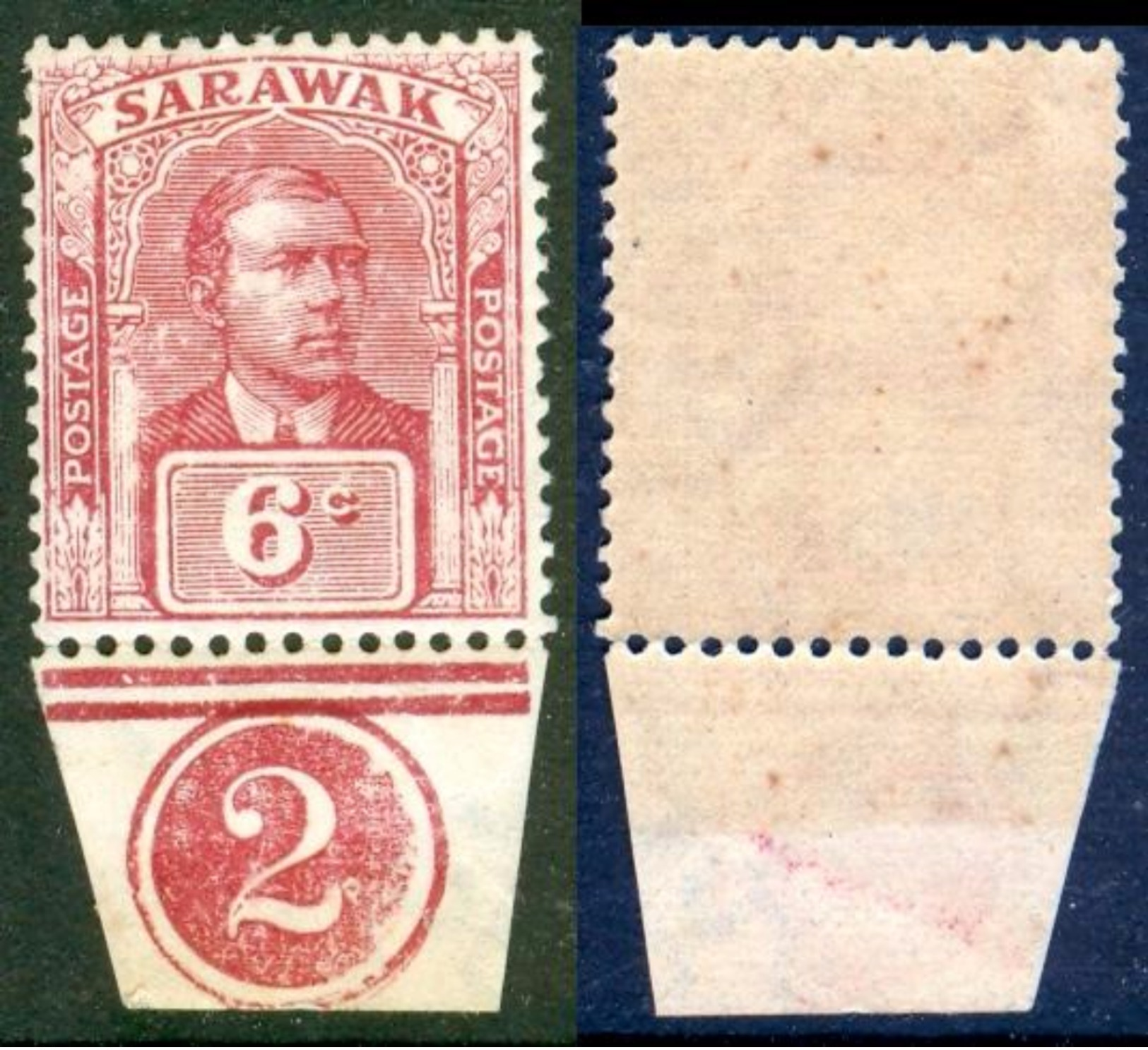 SARAWAK 1928 Sir Charles Vyner Brooke 6c. Claret, VF MNH, MiNr 75, SG 81 - Asia (Other)