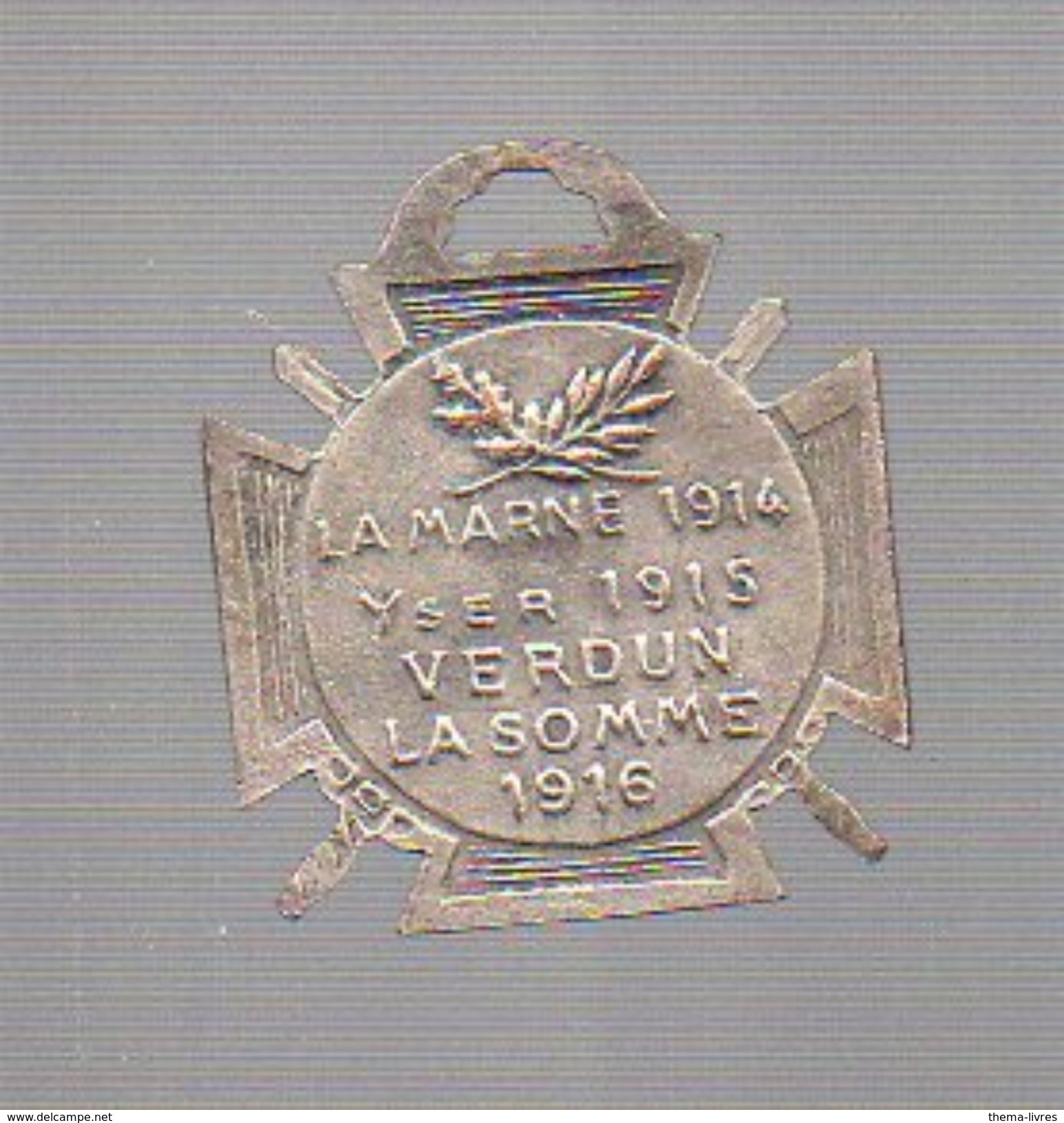 Médaille La Marne 1914 Yver 1915 Verdun La Somme 1916  (PPP5273) - 1914-18