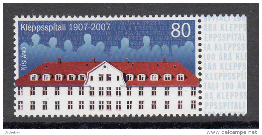 Iceland MNH 2007 Scott #1124 80k Kleppur Psychiatric Hospital Centenary - Unused Stamps