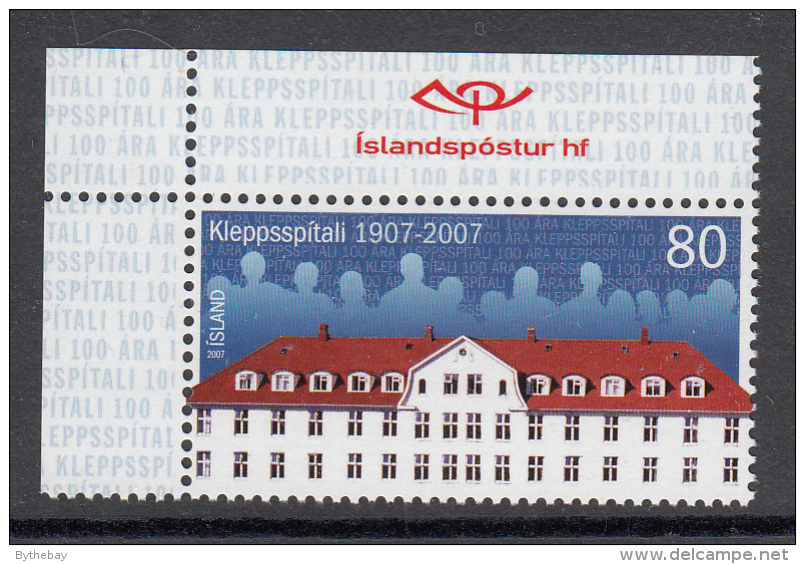 Iceland MNH 2007 Scott #1124 80k Kleppur Psychiatric Hospital Centenary - Medicina