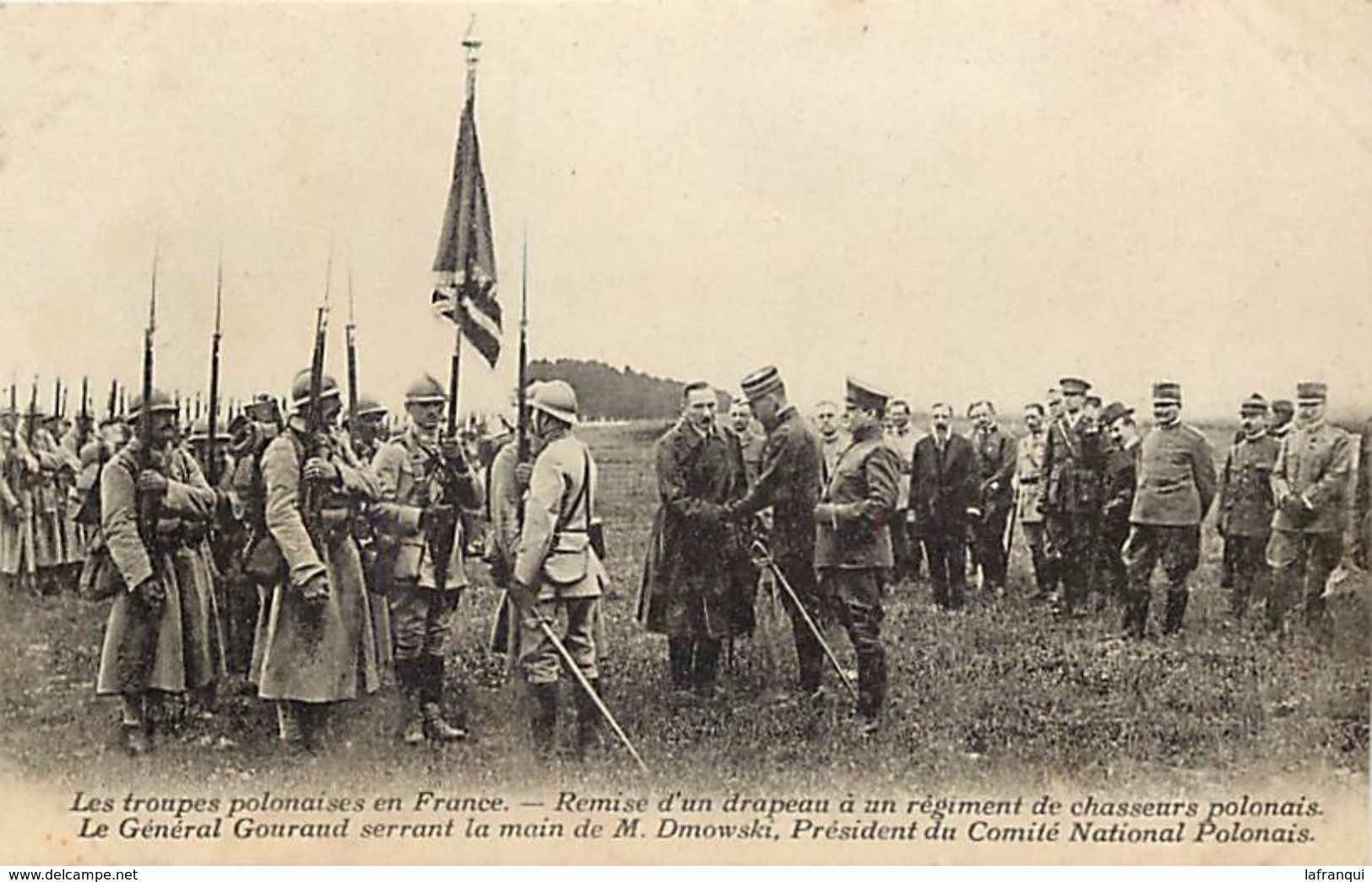 Ref U306- Guerre 1914-18- Pologne - Poland - The Polish Troops In France -general Gouraud With Mons Dmowski - - Polonia
