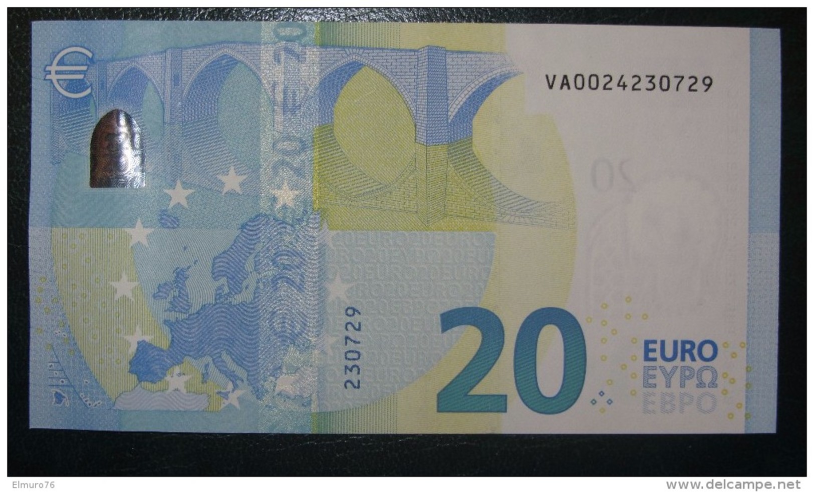 20 EURO V001E1 Draghi Spain Serie VA Perfect  UNC - 20 Euro