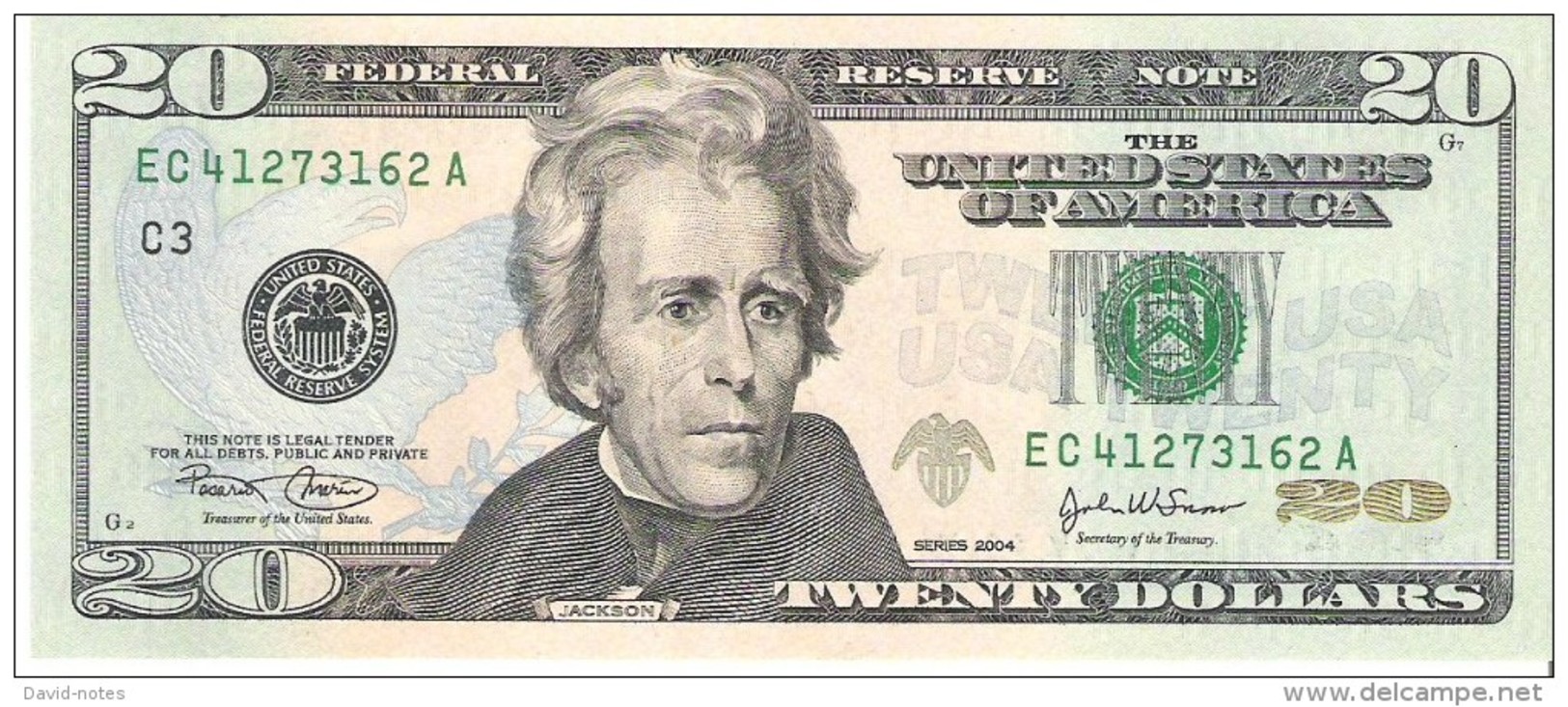 USA - Pick 521  - 20 Dollars 2004  - XF++ - Federal Reserve Notes (1928-...)