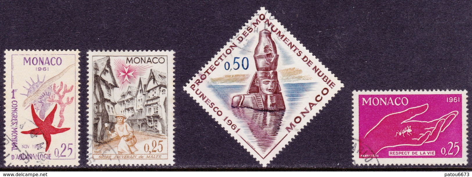 MONACO 1960 1961 Small Lot (YT 551 To 554 ; Mi 667 To 670 ) Used - Oblitérés
