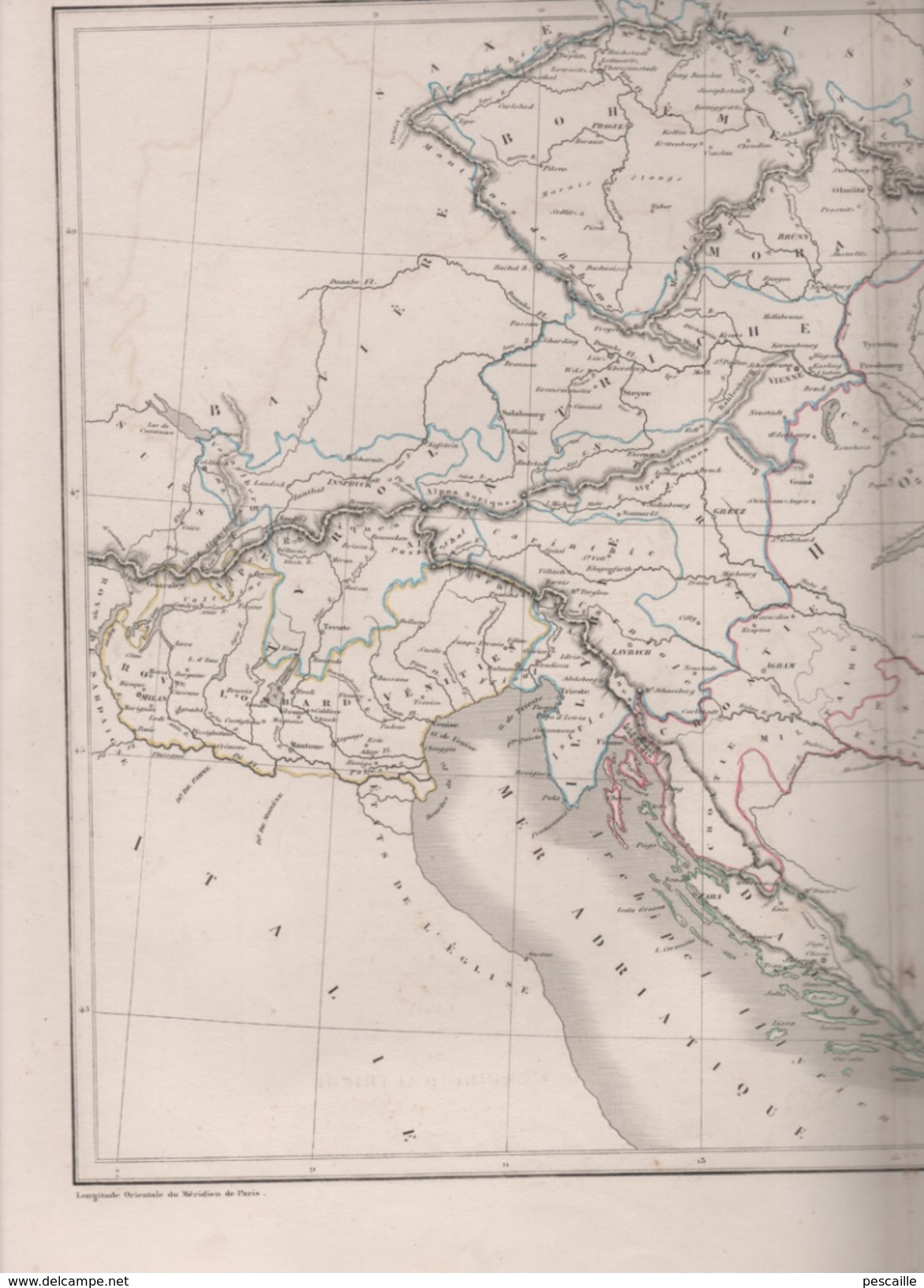 CARTE PHYSIQUE ET POLITIQUE DE L' EMPIRE D'AUTRICHE DRESSEE PAR L DUSSIEUX 1846 - AUTRICHE HONGRIE BALKANS ETC - Landkarten