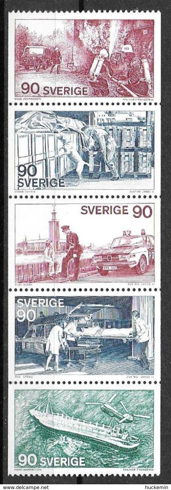 Schweden  1975  Mi 913 - 917  Postfrisch - Feuilles Complètes Et Multiples