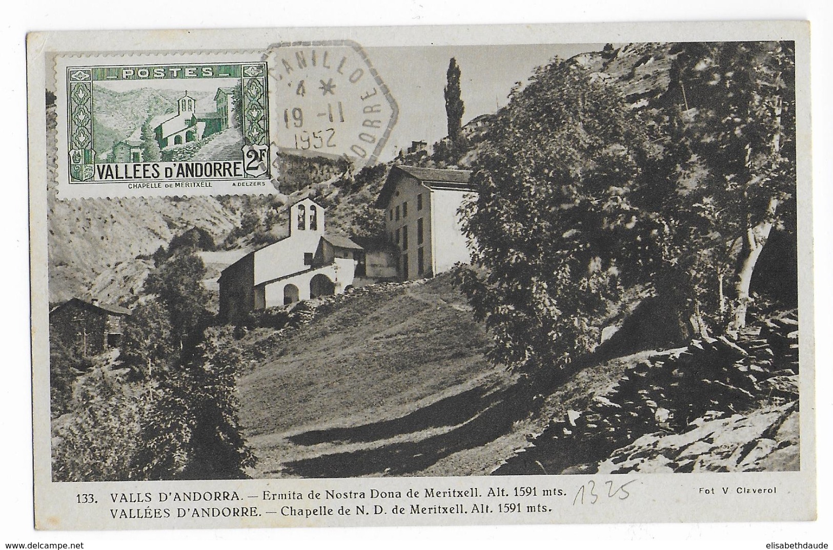 1952 - ANDORRE - YT 82 Sur CARTE MAXIMUM De CANILLO - Cartes-Maximum (CM)