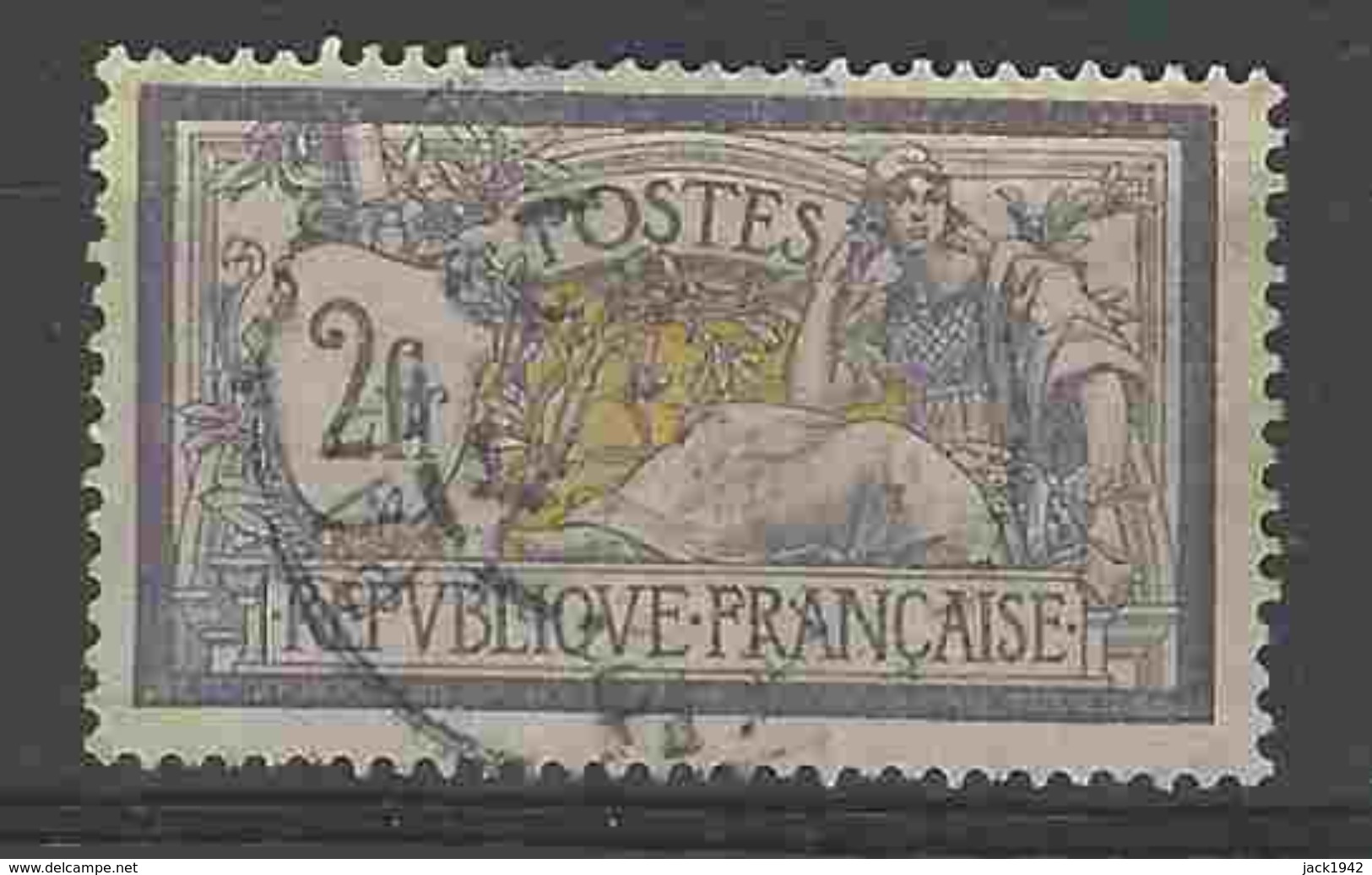 = - Yvert N° 122 - Type Merson 2f Violet Et Jaune - 1900-27 Merson