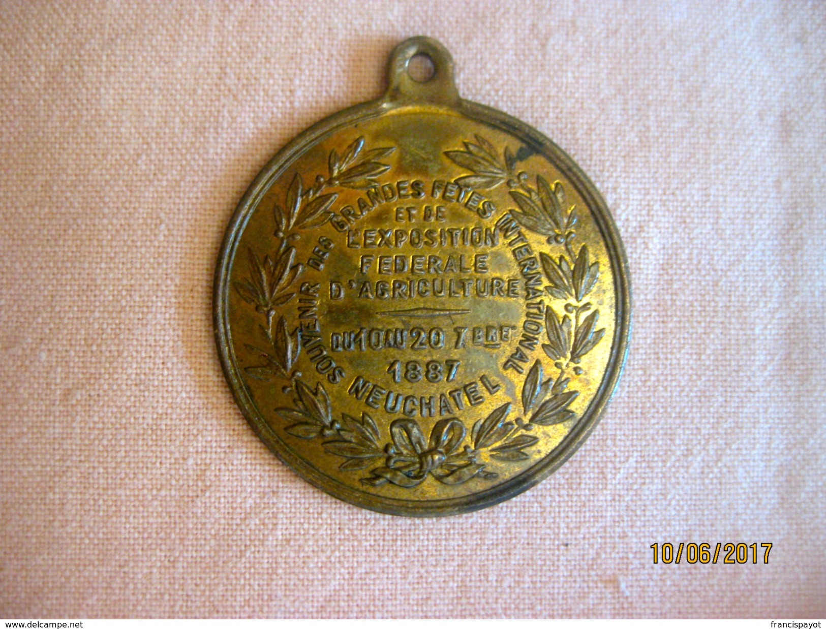 Suisse: Médaille Exposition Fédérale D'agriculture Neuchâtel 1887 - Professionnels / De Société